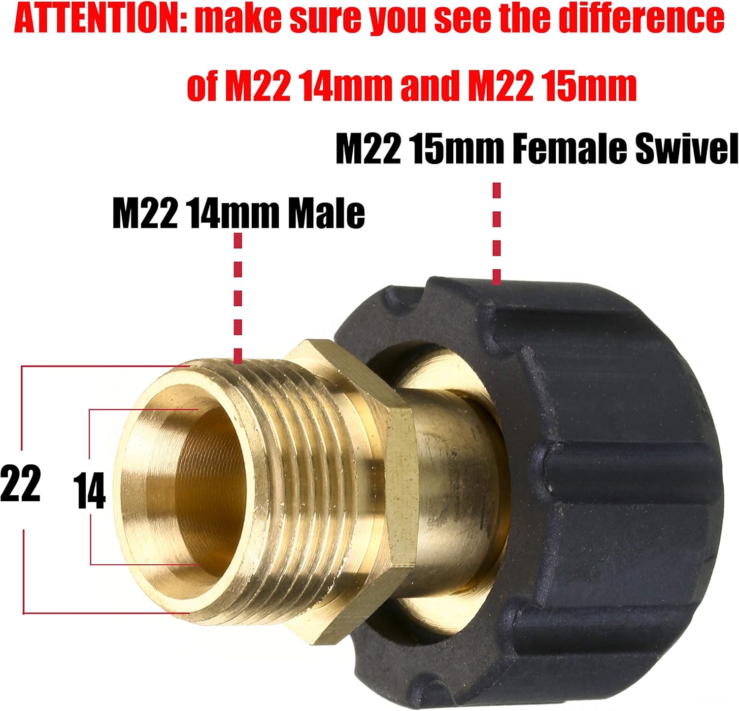 Pressure Washer Adapter and M22 Pressure Washer Fitting
