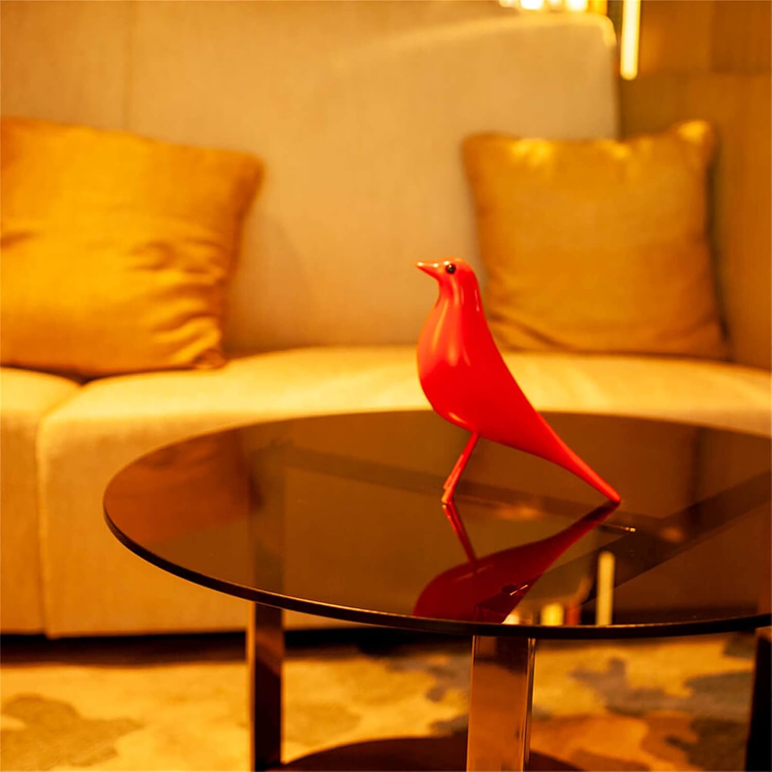 Mid Century House Bird - Sculpture Replica,Mid Century Desk Modern Decor, Pigeon for Desk, Mid Century Decor Statue Red
