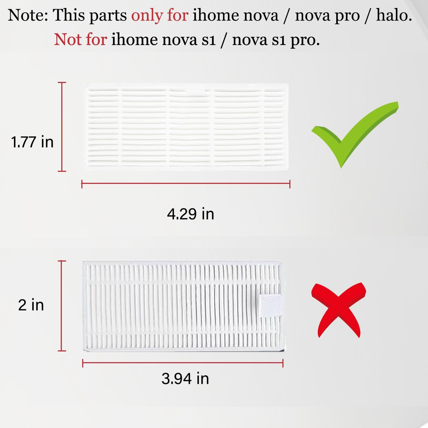 11Pcs iHRV6-BLK Replacement Parts for iHome AutoVac Nova Self Empty Robot Vacuum Cleaner Spare Accessories, 1 Main Roller Brush,4 Side Brushes, 2 Hepa Filters, 2 Dust Bags, 2 Mop Pads