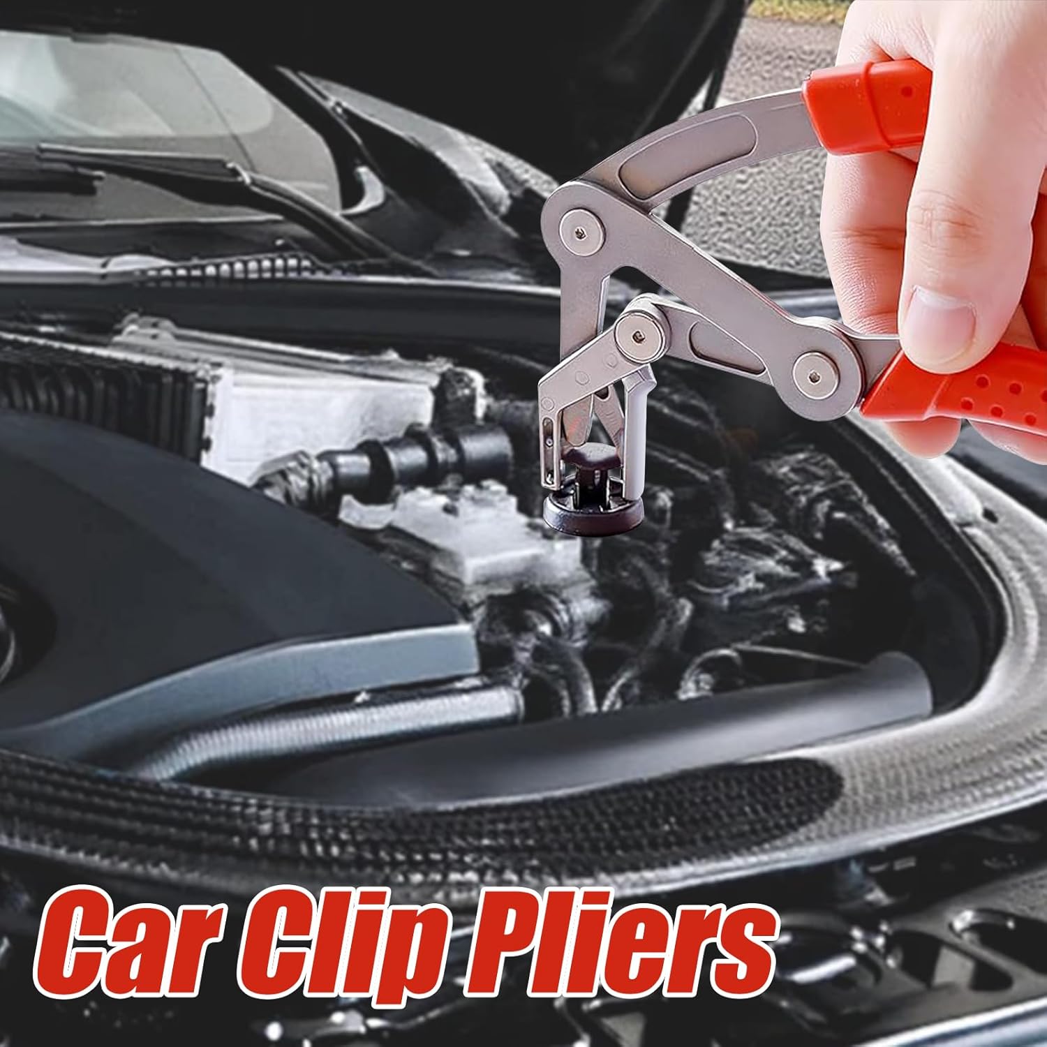 Car Clip Pliers, Efficient Multi-Functional Automotive Snap Pliers, Auto Trim Removal Tool, Spring-Loaded Fastener Rivet Remover for Door Panels, Trim Clips, Rivets, and Interior Panels 1PC