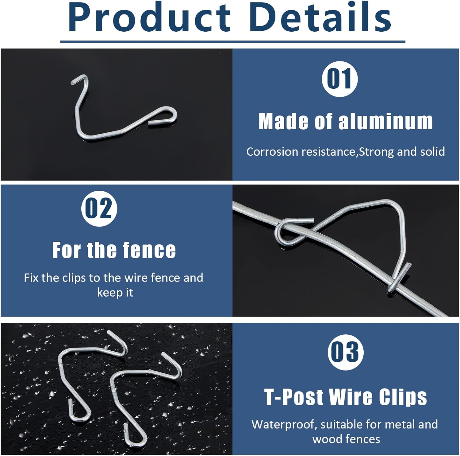 300 Pieces T Post Wire Clips T Post Clips T Post Fence Clips Fencing Clips for Securing Galvanized Steel Fence Clips for Barbed Wire Garden Farm Highway Sport Fences