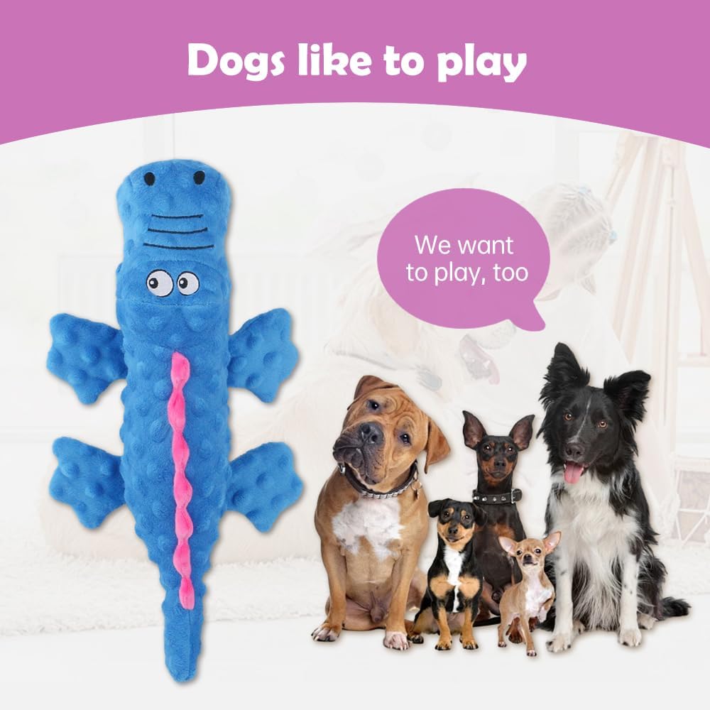 Interactive Dog Toys, 2026 New Cute Squeaky Chew Toys for Dogs, Durable Soft Plush with Squeaker Aggressive Chewers Small Medium Large Breed Dogs Blue Blue