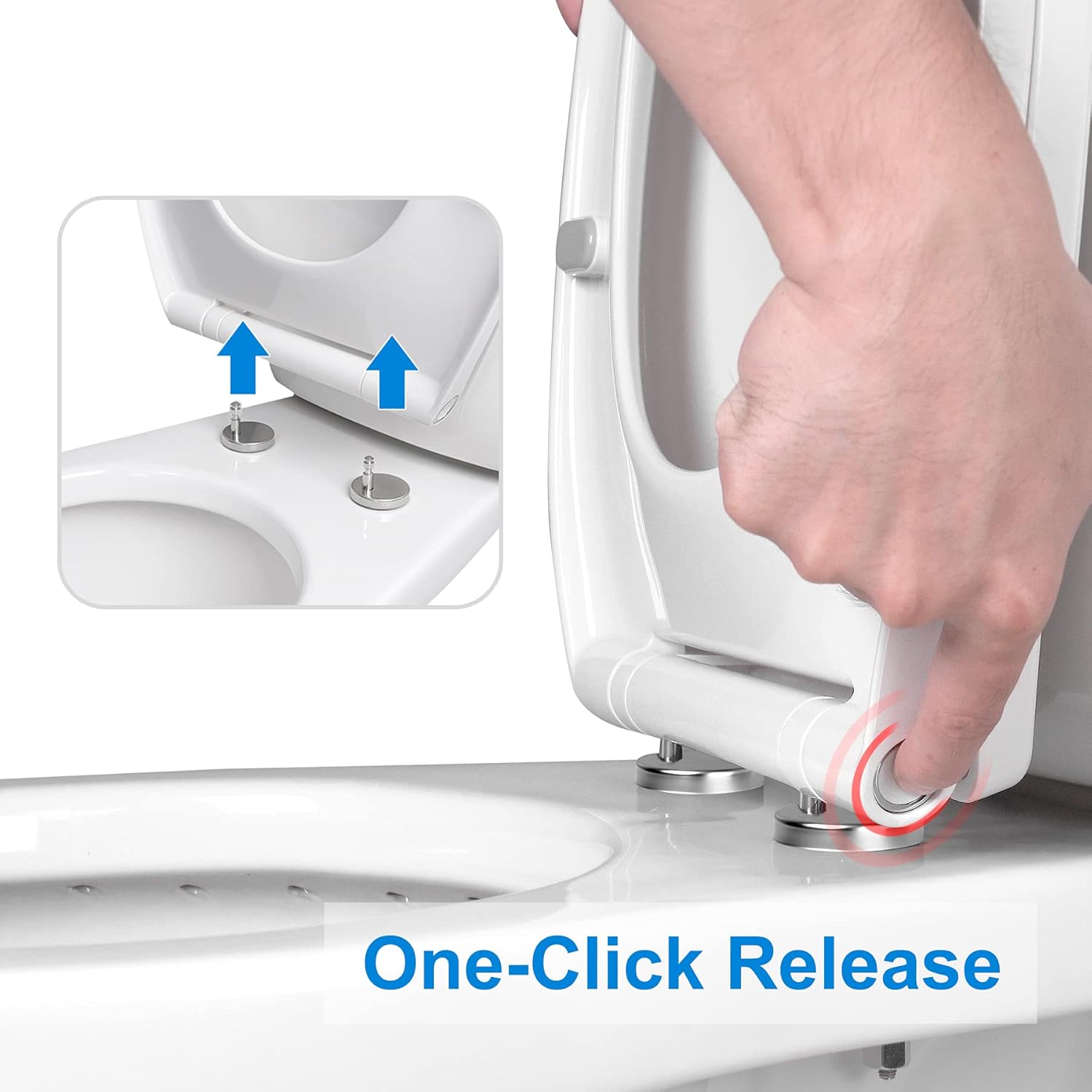 Premium Elongated Toilet Seat with Bidet T Adapter, Metal T Valve for Bidet 7/8” x 7/8” x 3/8”