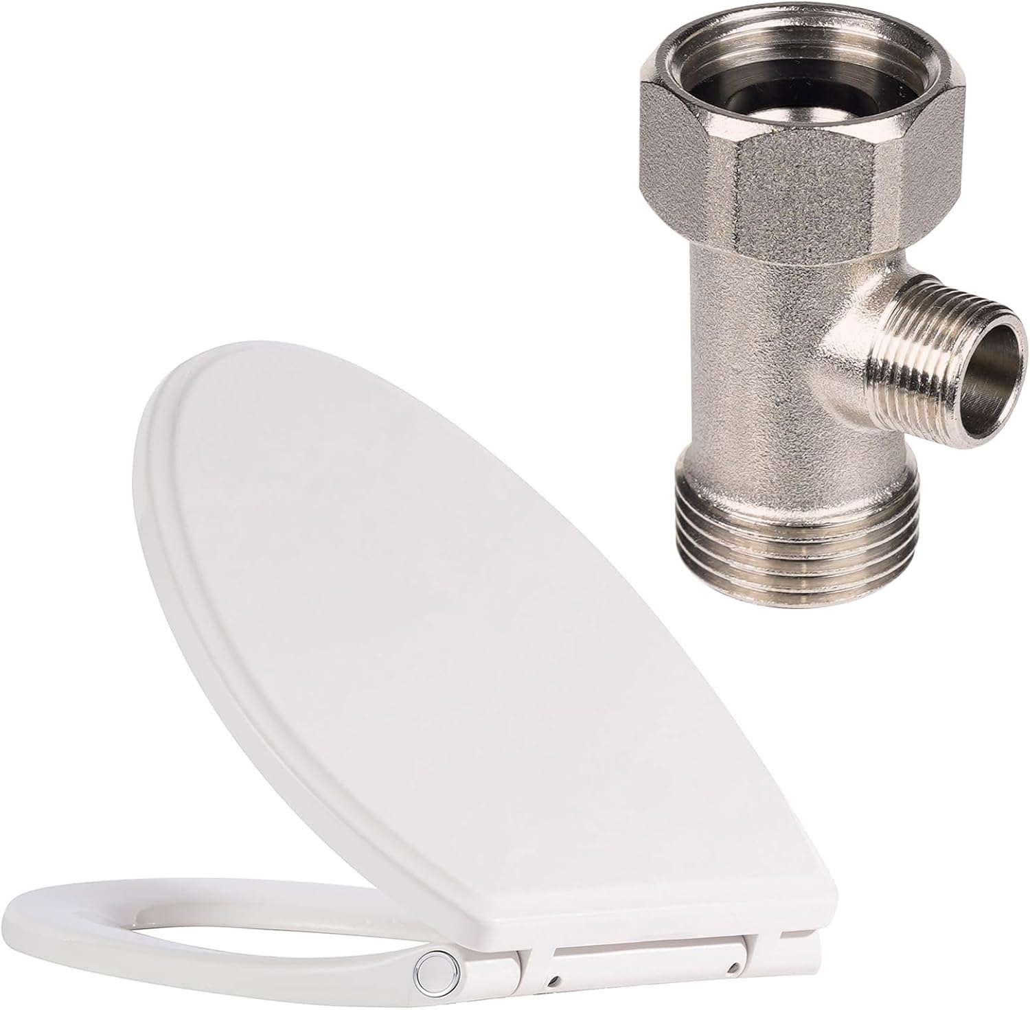 Premium Elongated Toilet Seat with Bidet T Adapter 7/8” x 7/8” x 3/8”