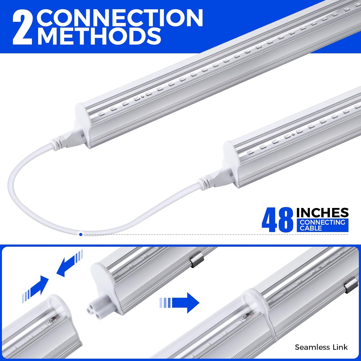 UV LED Blacklight Bar, 22W 4ft, T5 Integrated Bulb, Black Light Fixture for Blacklight Poster, Halloween Decorations and Christmas Party, Fun Atmosphere with Built-in on, Off Switch 4-Pack