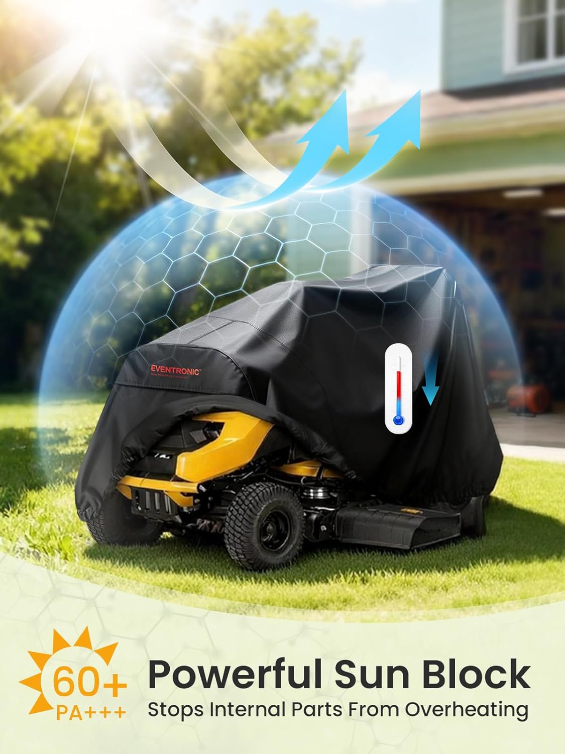 Riding Lawn Mower Cover, 54“ Riding Lawn Tractor Cover Waterproof Heavy Duty Durable 420D-polyester oxford