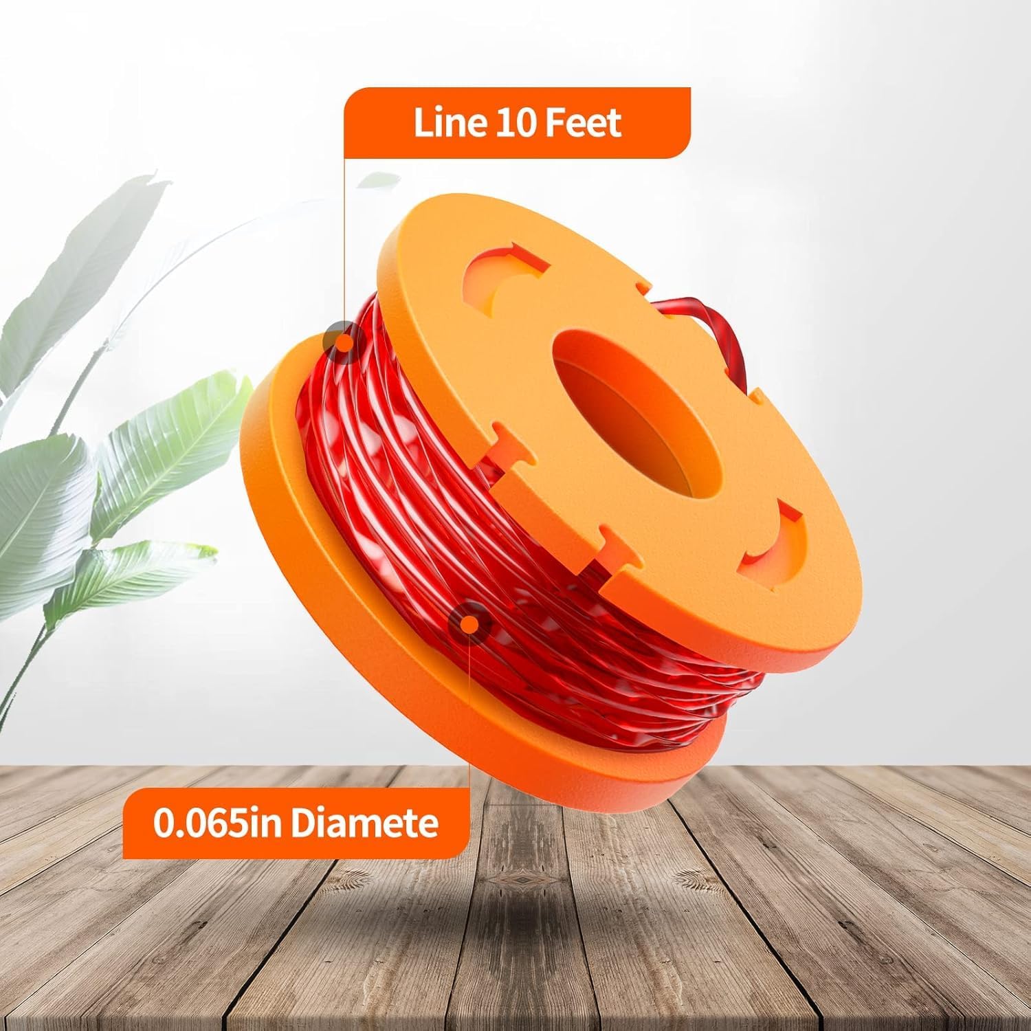 18 Pack WA0010 Replacement Trimmer Line Spool Compatible with Worx, 120ft .065 inch, Compatible with Worx String Trimmers 12 Line spools+6 Cap