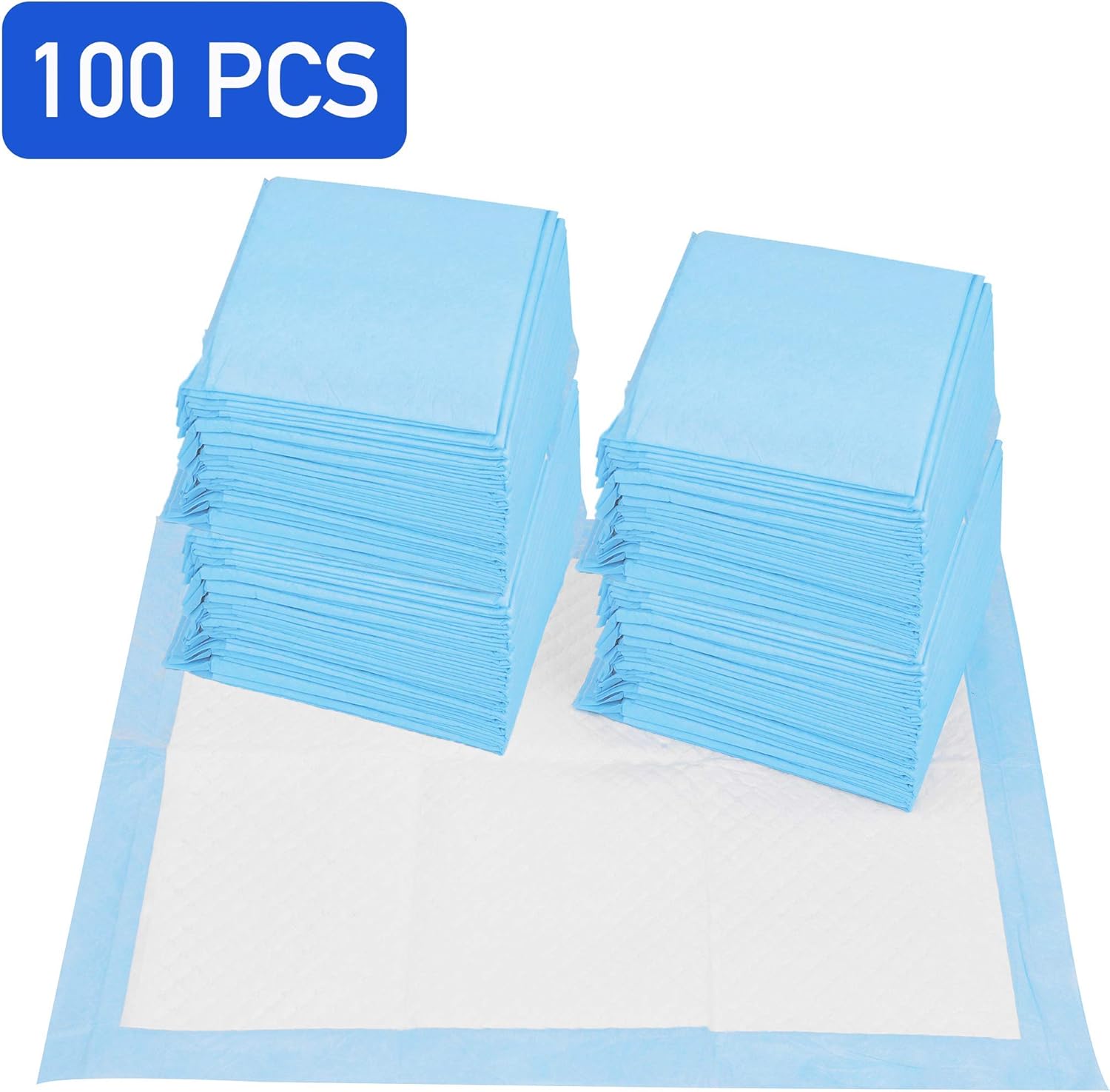 100 Pads Ultra Absorbency Pet Toilet Training Pads 18" x 13" Moisture Locking Technology Turns Liquid into Gel - Perfect for Rabbits and Guinea Pigs