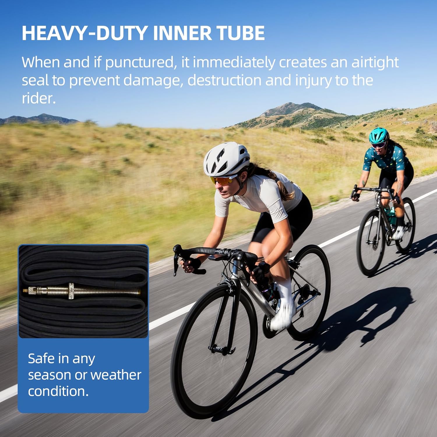 Bicycle Tubes Race 28 700x20-25C 700x32-47C Bike Tube, 700C Inner Tube with Presta Valve Super Value Bundle Pack of 6 Tubes & 2 tire Lever