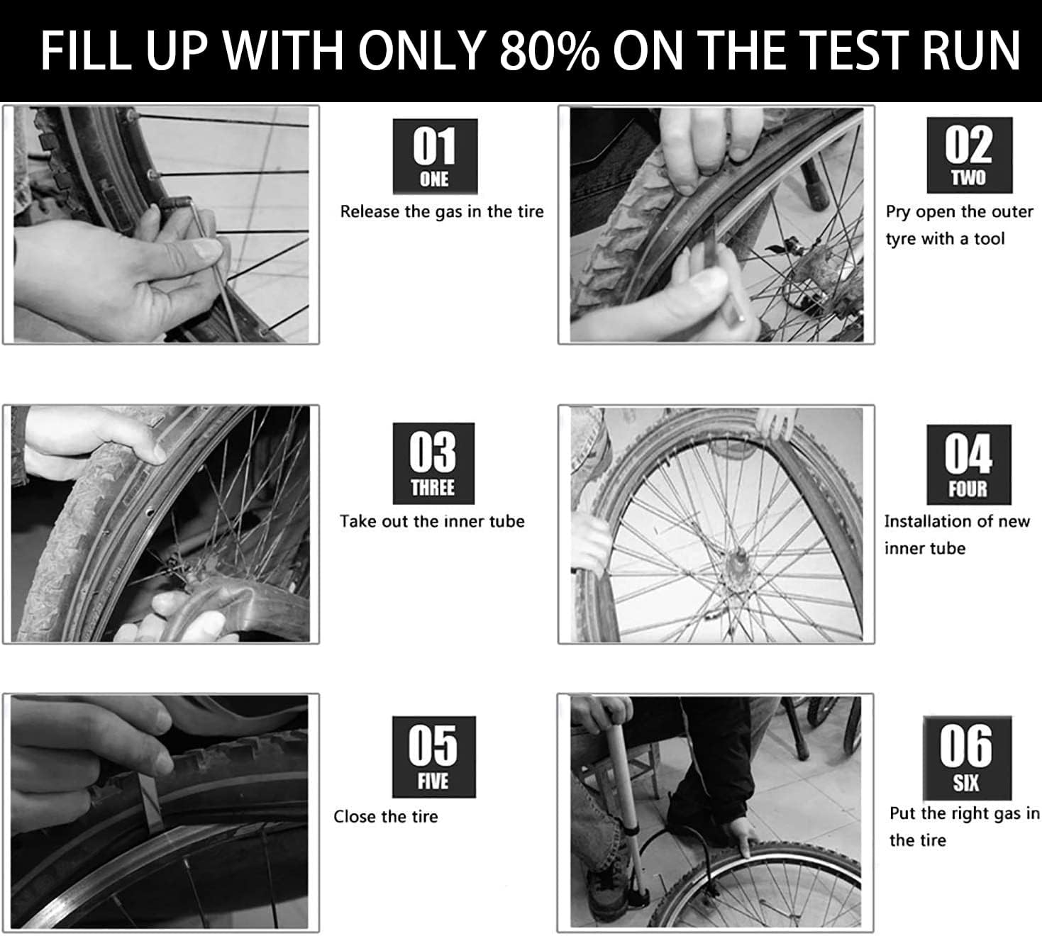Bicycle Tubes Race 28 700x20-25C 700x32-47C Bike Tube, 700C Inner Tube with Presta Valve Super Value Bundle Pack of 6 Tubes & 2 tire Lever
