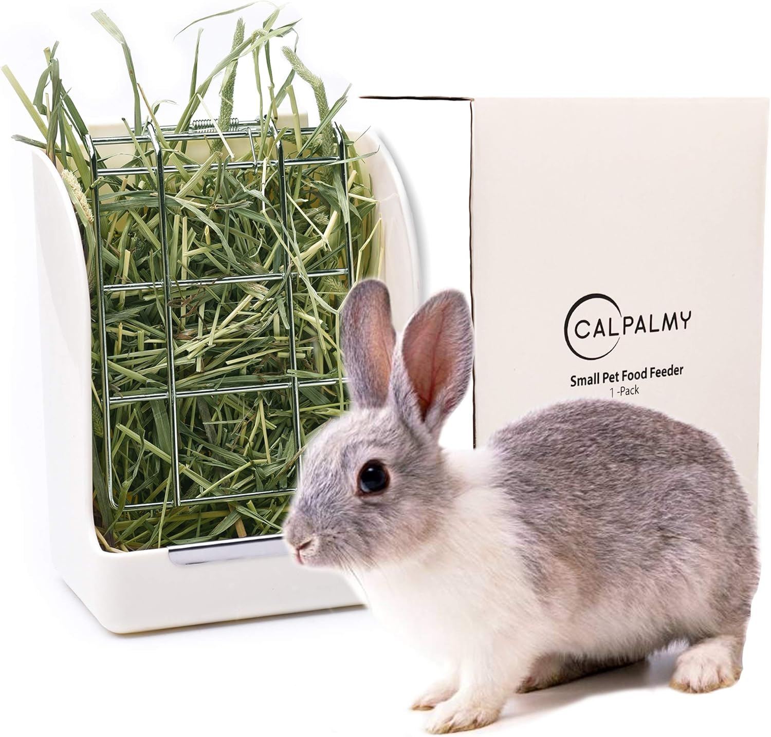 Hay Feeder for Rabbits, Guinea Pigs, and Chinchillas - Minimize Waste and Mess with 5.5" x 3.5" x 7.4" Hanging Alfalfa and Timothy Hay Dispenser