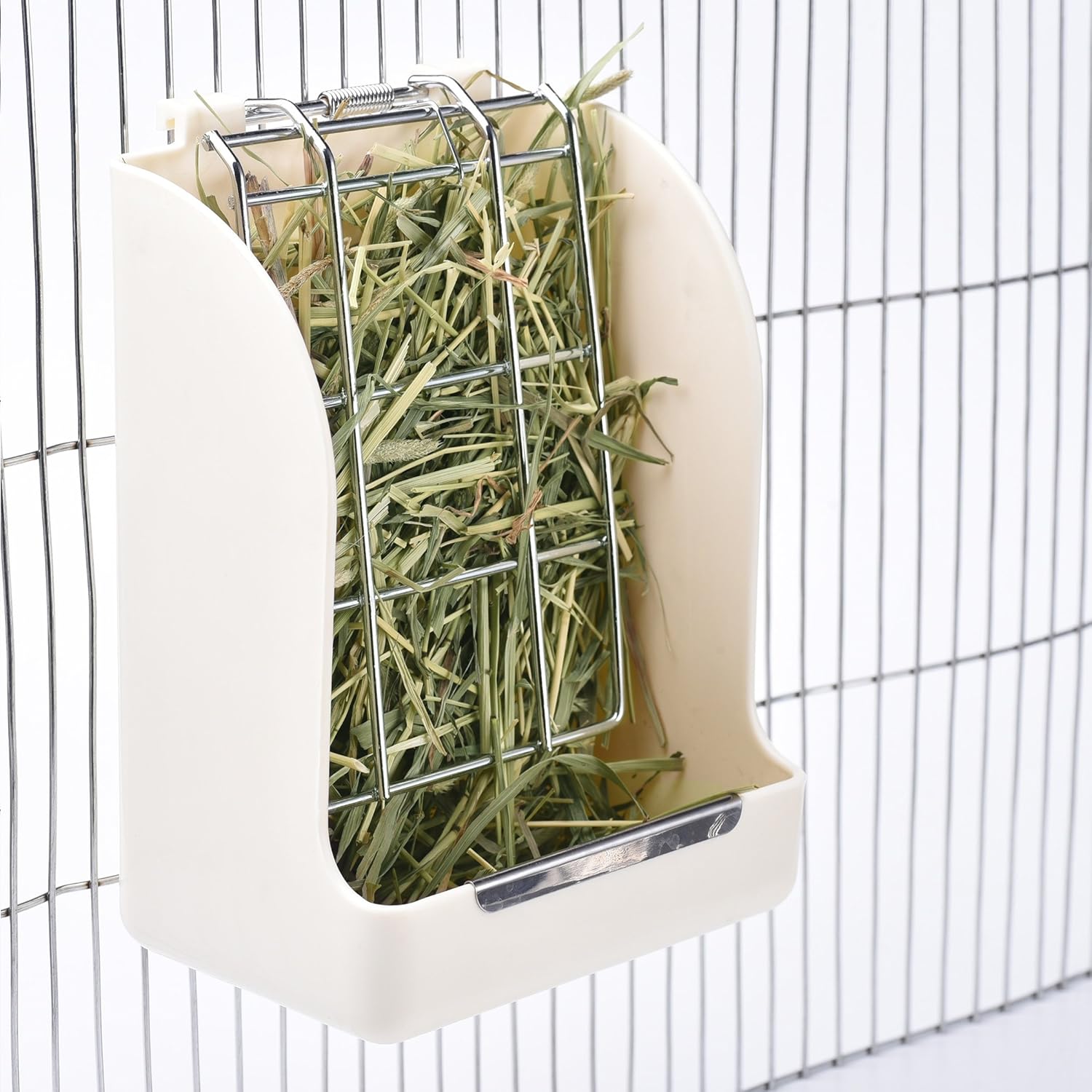 Hay Feeder for Rabbits, Guinea Pigs, and Chinchillas - Minimize Waste and Mess with 5.5" x 3.5" x 7.4" Hanging Alfalfa and Timothy Hay Dispenser