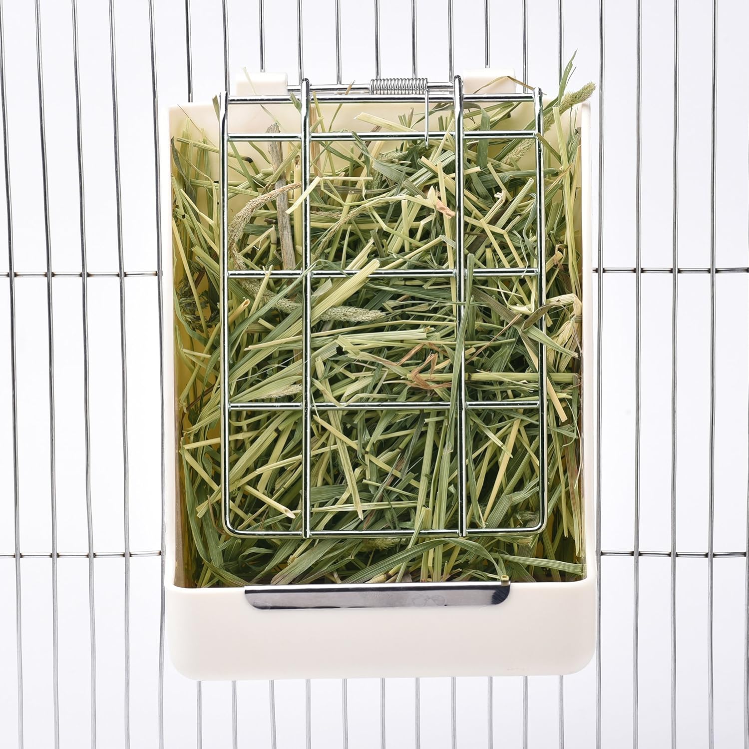 Hay Feeder for Rabbits, Guinea Pigs, and Chinchillas - Minimize Waste and Mess with 5.5" x 3.5" x 7.4" Hanging Alfalfa and Timothy Hay Dispenser