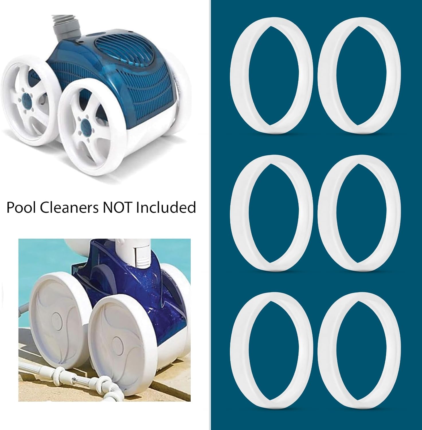 6-Pack The Exact Pool Cleaner Tire Replacement - Compatible with Polaris 180, 280, 360, 380, C10 and C-10 | Made of Premium, Heavy Duty Rubber - Improving The Parts Life Cycle by 50%