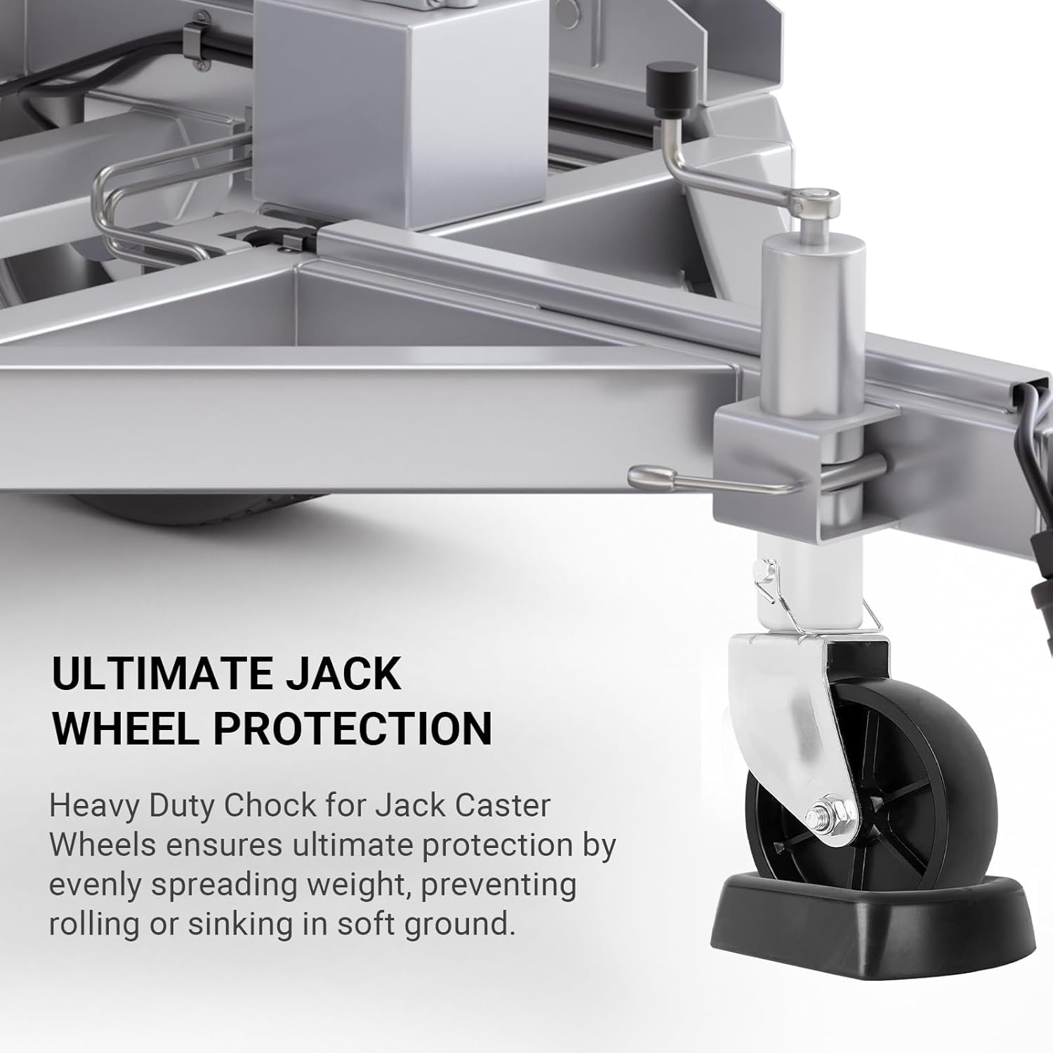 Jack Wheel Chock Stabilizer - Heavy Duty Rubber Travel Trailer Jack Caster Wheel Dock 6" Single Wheel Stopper for Boat RV Trailers and Caravans