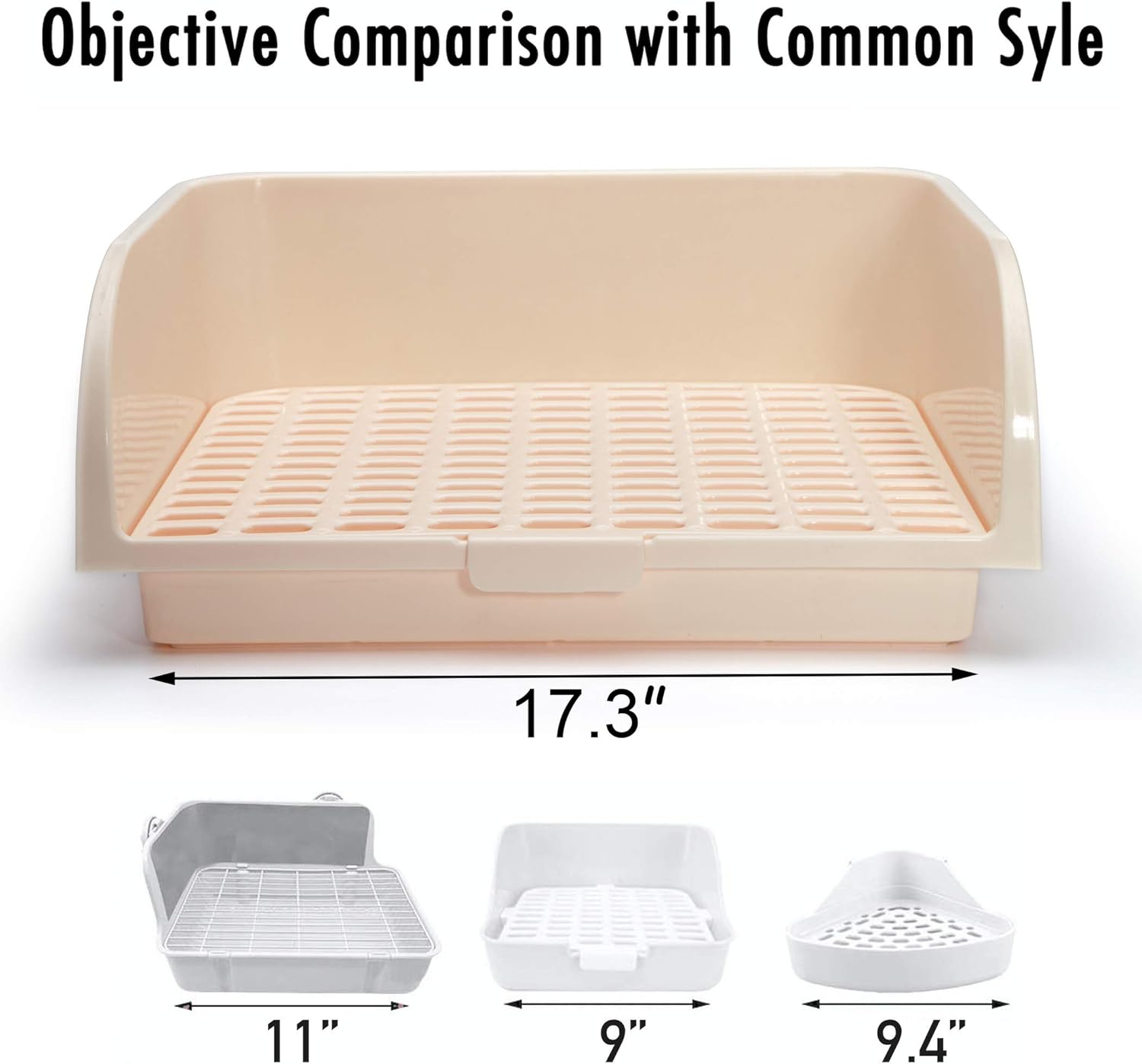 X-Large Rabbit Litter Box with 10PCS Bonus Pads, Drawer, Corner Toilet Box 17.3" x 13" and Bigger Pet Pan for Adult Guinea Pigs, Chinchilla, Ferret, Galesaur, Small Animals