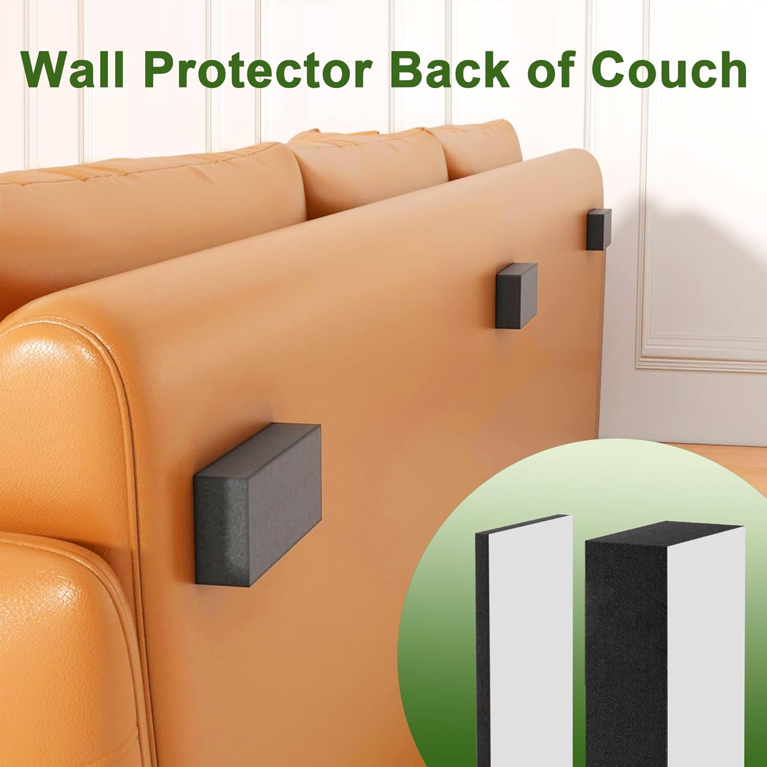 32Pc Eva Foam Headboard Stoppers for Wall, 25mm Thicker Bed Stoppers for Headboard, 8Pcs 25mm + 24Pcs 5mm , Furniture Wall Protectors,40 * 80 mm Black