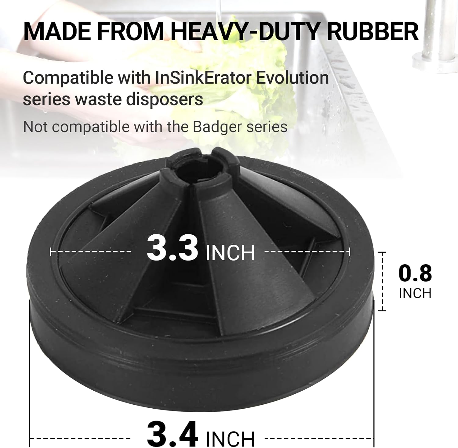 Rubber Sink Stopper and Garbage Disposal Splash Guard,Compatible with Insinkerator Garbage Disposal Parts
