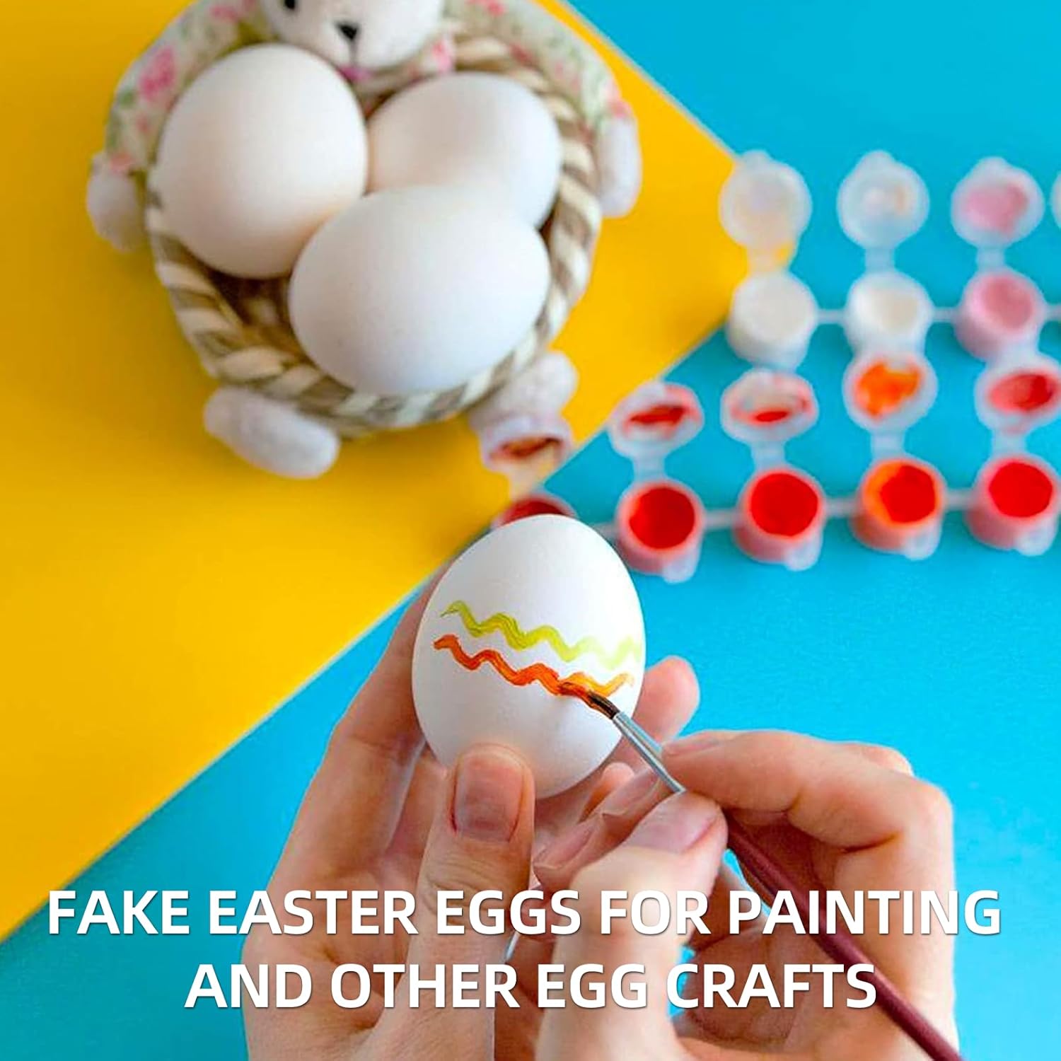 Pink Heat Gun for Crafts and 24-Pack Hyper-Realistic White Wooden Eggs for Painting