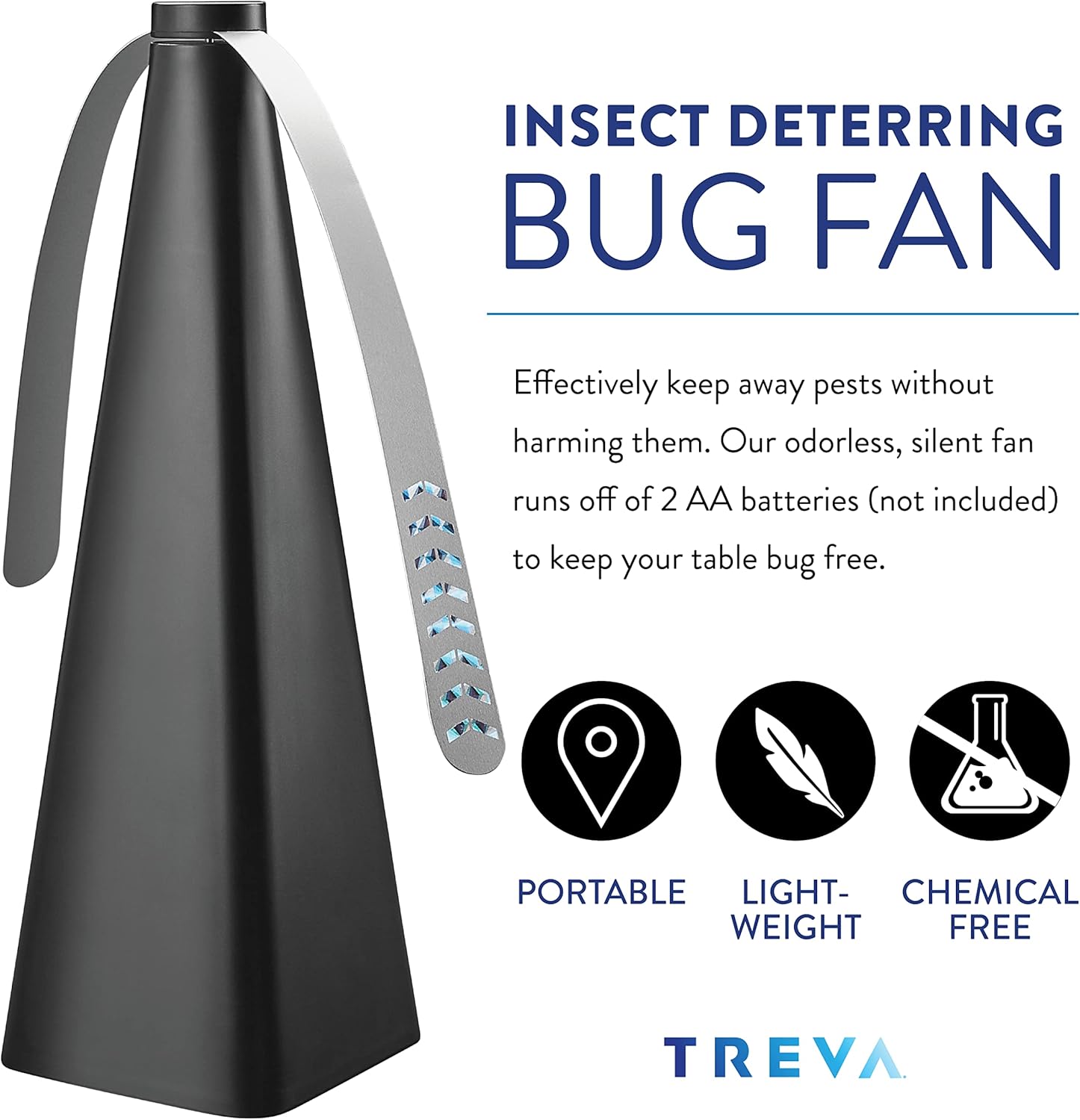 Bug Fan Fly Deterrent with Holographic Blades to Clear Bugs, Mosquitoes, and Flies, Battery Powered Fly Fan 4 Pack