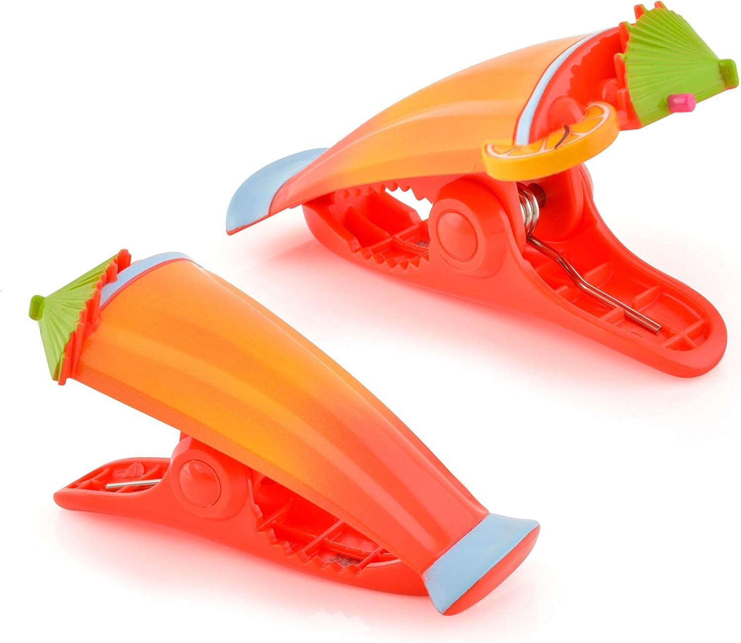 Boca Clips - Beach Towel Clips for Beach Chairs, Pool and Patio Accessories Clothes Pins for Bags, 2-Pack Caribbean Cocktail