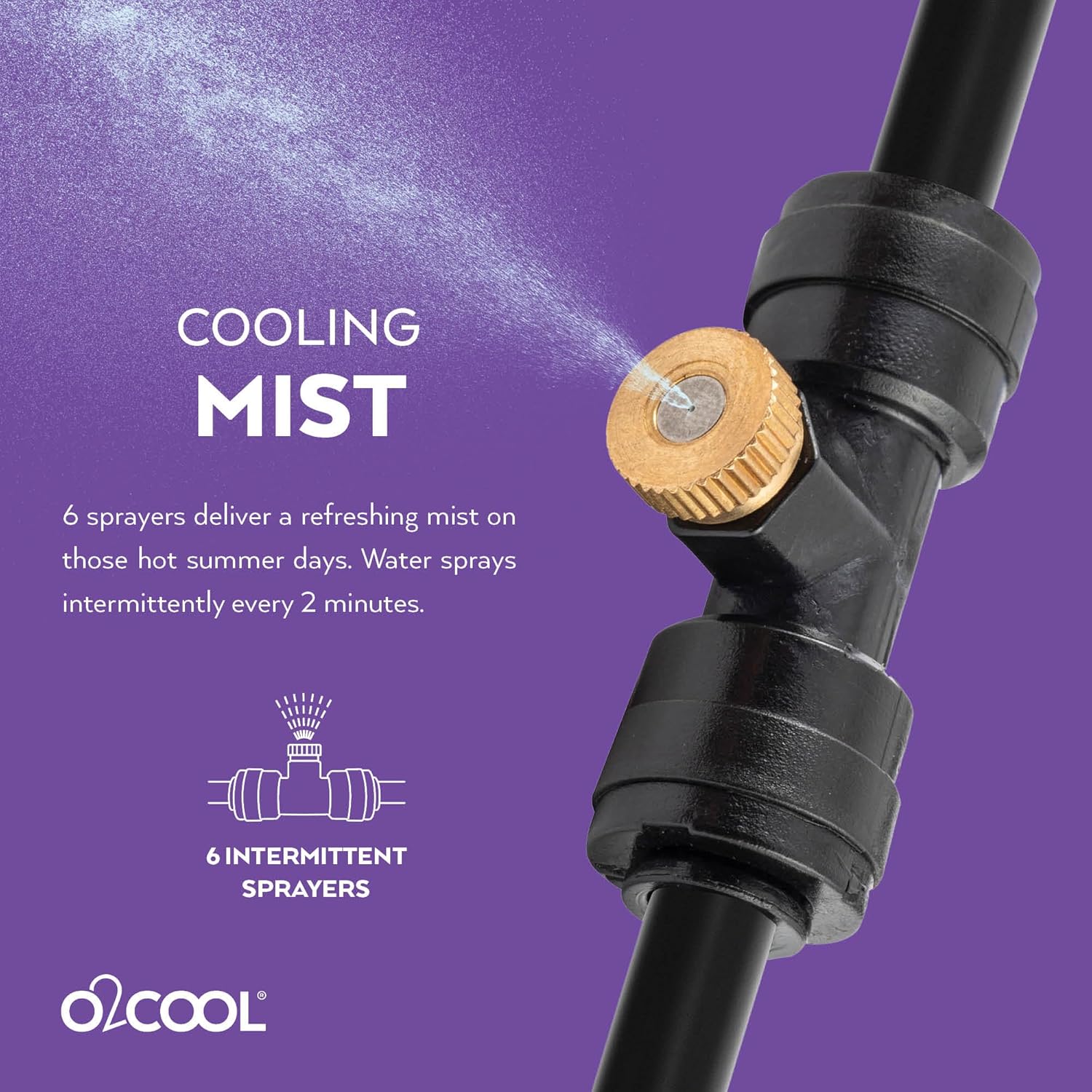 Rechargeable Outdoor Misting Rope, Up to 25 FT + 6 Mister Nozzles, NO Water Hose or Power Source Needed, Misters for Outside Patio or Misters for Reptiles Water Mister