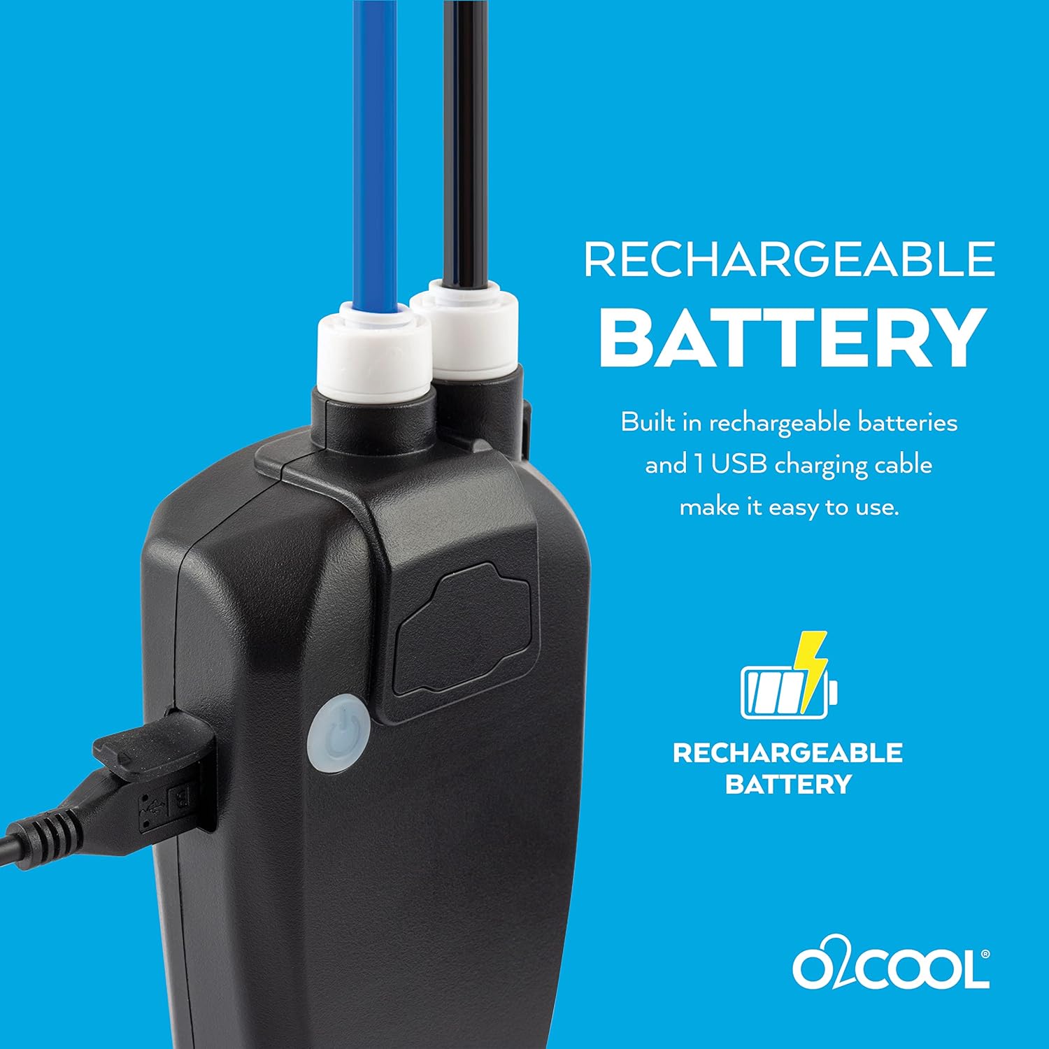 Rechargeable Outdoor Misting Rope, Up to 25 FT + 6 Mister Nozzles, NO Water Hose or Power Source Needed, Misters for Outside Patio or Misters for Reptiles Water Mister