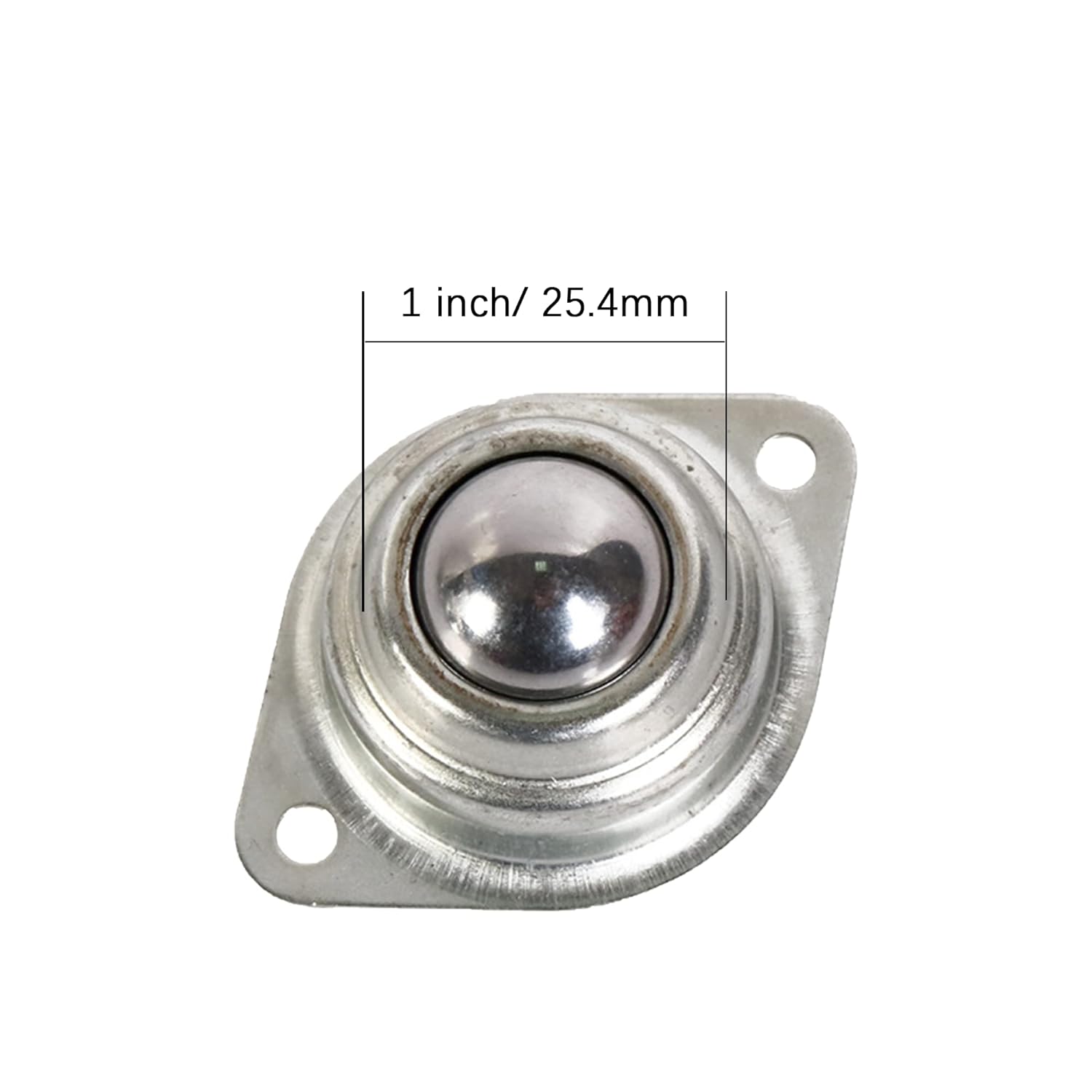1” Rolling Ball Transfers 8 pcs, Universal Transfer Bearings of 400 Lbs Load Capacity, Two-Hole Flange Mounted Roller Bearings for Conveyor Transmission Furniture Wheelchair
