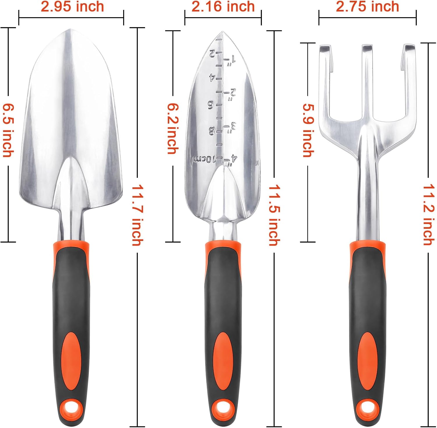Garden Tools Set, 3 Pack Heavy Duty Gardening Tools Set + Garden Tools Set, 8 Piece Gardening Tools Set with Non Slip Ergonomic Handle