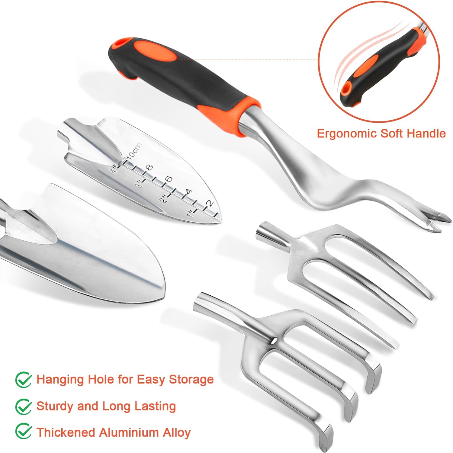 Garden Tools Set, 3 Pack Heavy Duty Gardening Tools Set + Garden Tools Set, 8 Piece Gardening Tools Set with Non Slip Ergonomic Handle