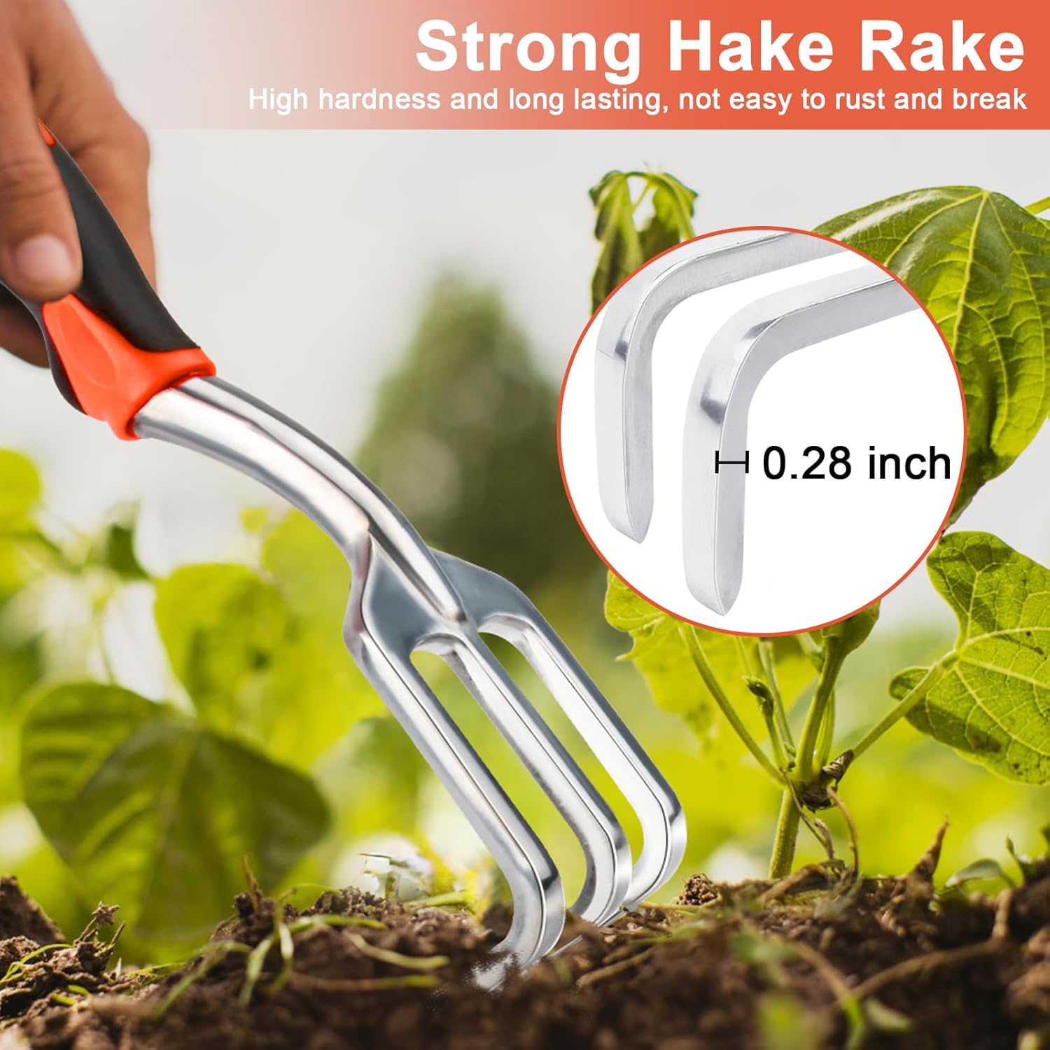 Garden Tools Set, 3 Pack Heavy Duty Gardening Tools Set Include Garden Shovel + Hand Rake Garden Tool, Heavy Duty Hand Cultivators for Gardening