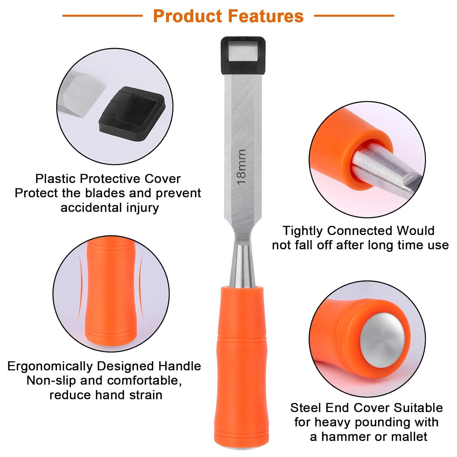 Craft Hole Punch, Kids Hole Punch, Earring Punch Card Tool, Handheld Hole Puncher+ 4 Piece Wood Chisel Sets Woodworking Tools Set