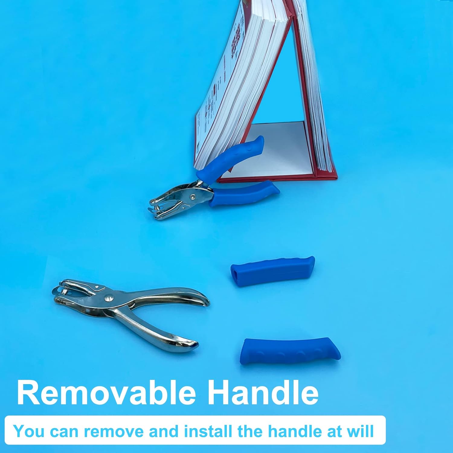 Single Hole Punch 1/4” Paper Hole Puncher for Crafts, One Hole Punch with Blue Soft Grip Handle+Aluminum Alloy Lawn and Garden Hand Tools for Planting