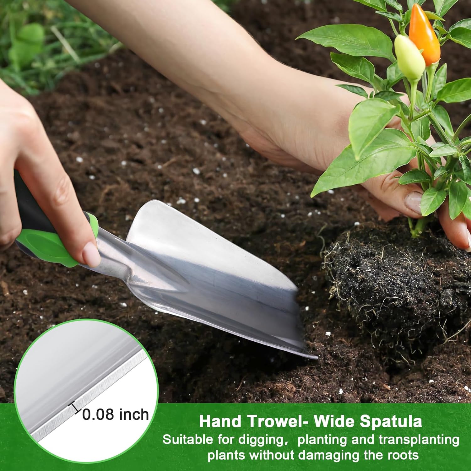Single Hole Punch 1/4” Paper Hole Puncher for Crafts, One Hole Punch with Blue Soft Grip Handle+Aluminum Alloy Lawn and Garden Hand Tools for Planting