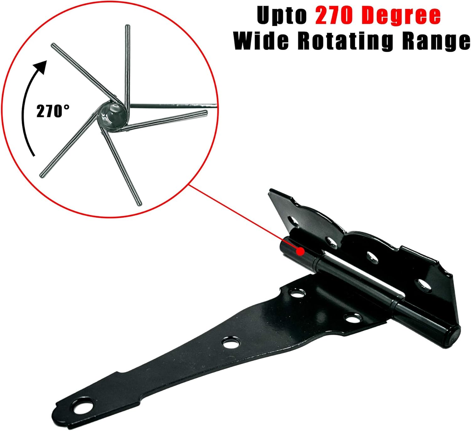 4 inch Strap Hinges - Heavy Duty, Rustproof, Classic Antique Shed Door Hinges 6, 4 inch