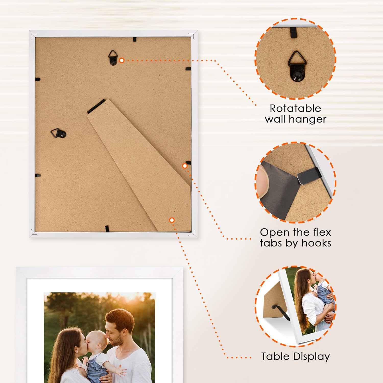 8x10 Picture Frame Set of 2 & White 8x10 Picture Frame Set of 2