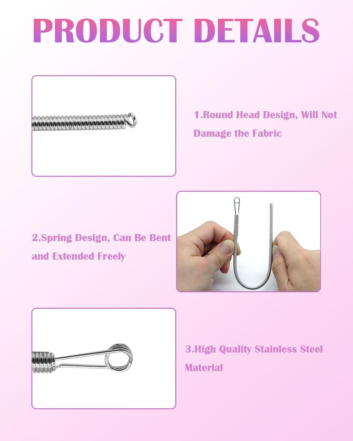 Spring Drawstring Threader,4Pcs Flexible and Elastic Drawstring Threader Tool DIY Rope Threader Clip Hoodie String Replacement Drawstring Puller for Sweatpants,Shorts,Jackets,Coat