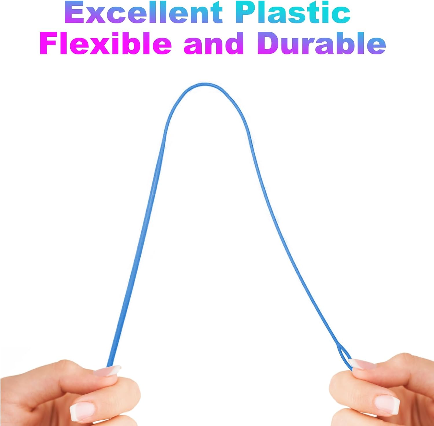 2 Pcs Plastic Flexible Drawstring Threader,58.2cm/23in Hoodie String Threader Drawstring Replacement Quick & Easy Drawstring Threader Tool for Sweatpants,Jackets,Swim Trunks,Shorts Blue