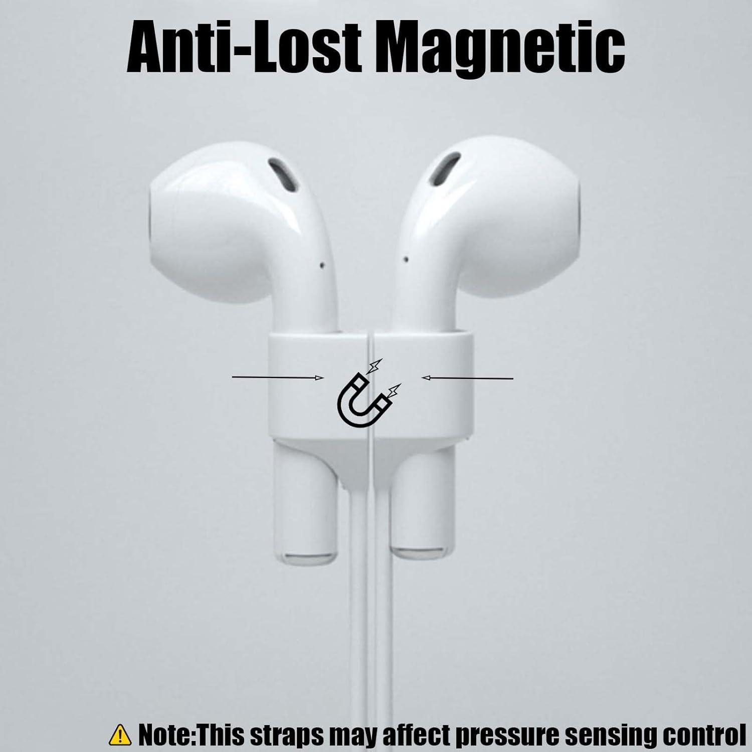 Airpod Strap,Magnetic Anti-Lost Air Pod Neck Strap Lanyard for AirPods 4/3/2/1,AirPod Pro 2/1 Soft Silicone Airpods Accessories Holder Strap for Running,Fitness,Dancing White/Blue/Black