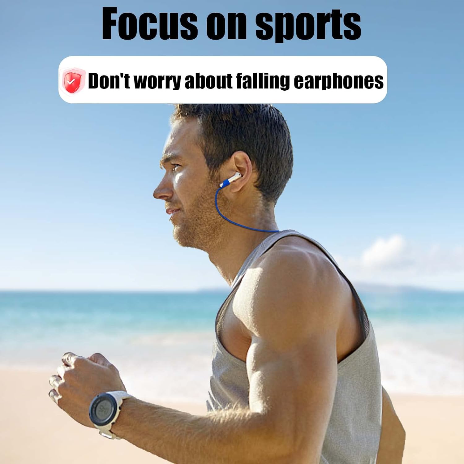 Airpod Strap,Magnetic Anti-Lost Air Pod Neck Strap Lanyard for AirPods 4/3/2/1,AirPod Pro 2/1 Soft Silicone Airpods Accessories Holder Strap for Running,Fitness,Dancing White/Blue/Black