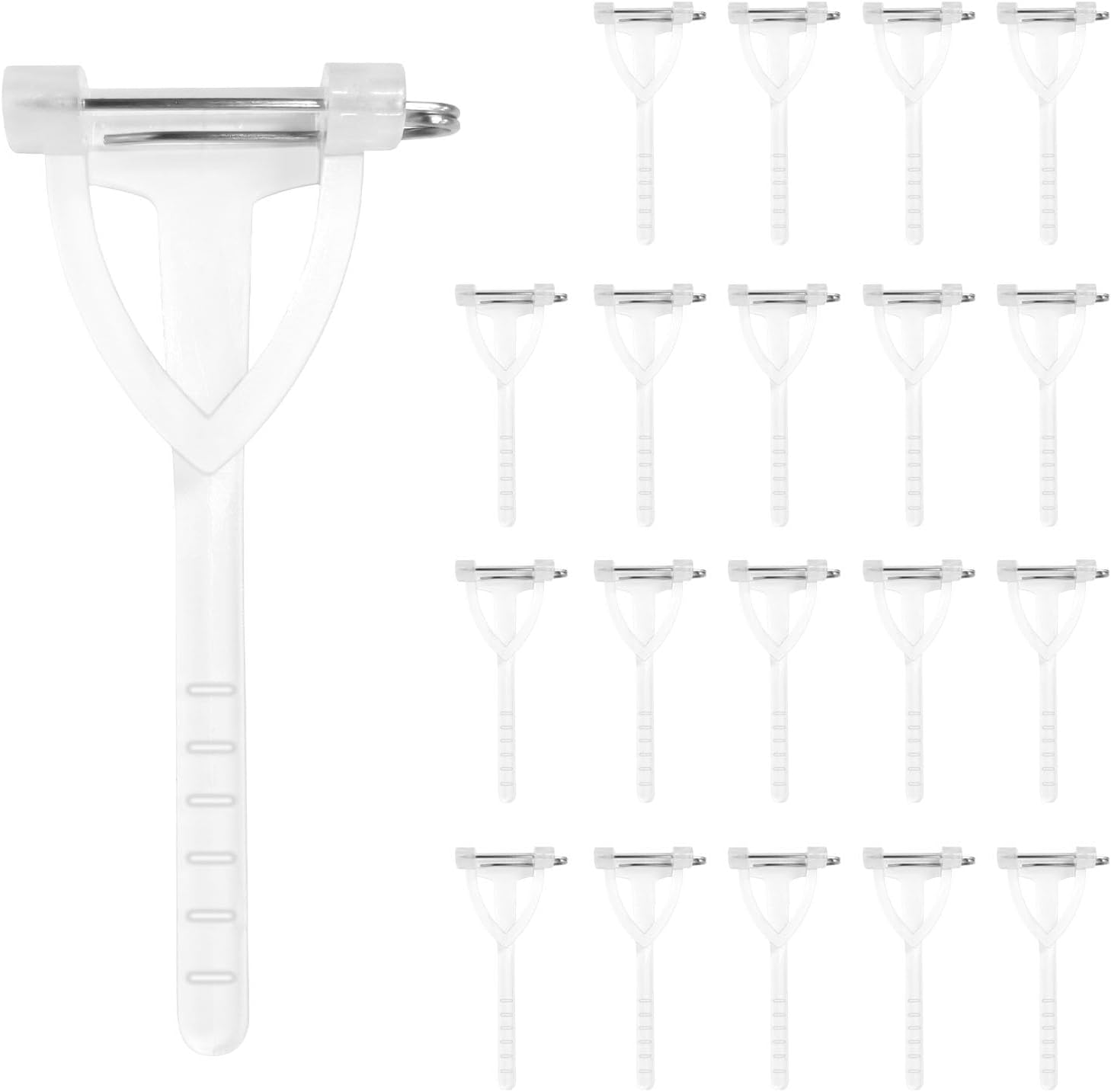 20Pcs Boutonniere Pins,Plastic Corsage Clips T-Shaped Boutonniere Clips for Weddings,Birthday,Festivals Floral Arrangement Fasteners for Suits,Formal Wear White