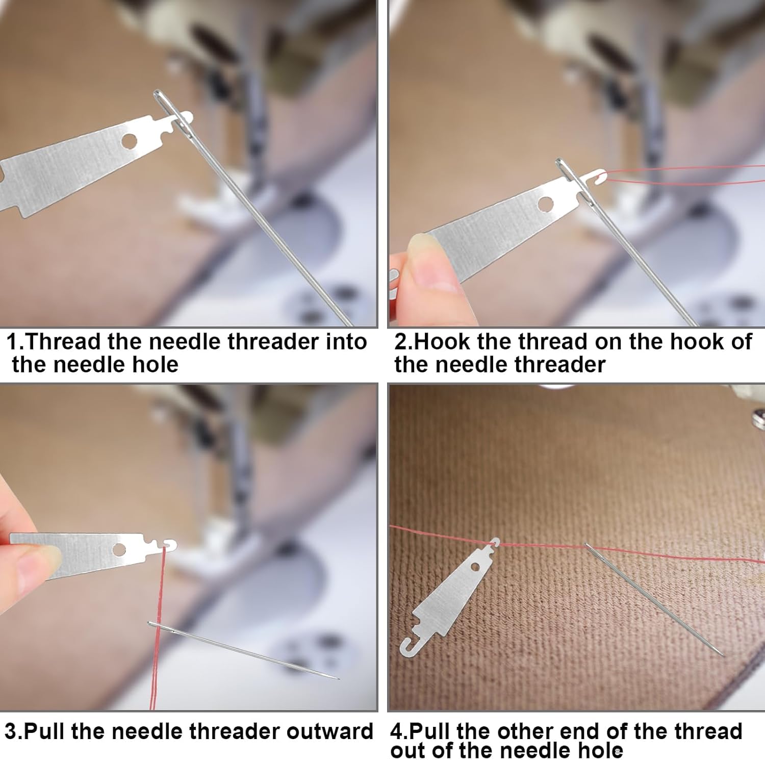 100 Pcs Stainless Steel Needle Threaders,Needle Threader for Hand Sewing Needle Threader Tool for Small and Large Eye Needle Sewing Needle Threader for Cross Stitch Embroidery Craft Knitting