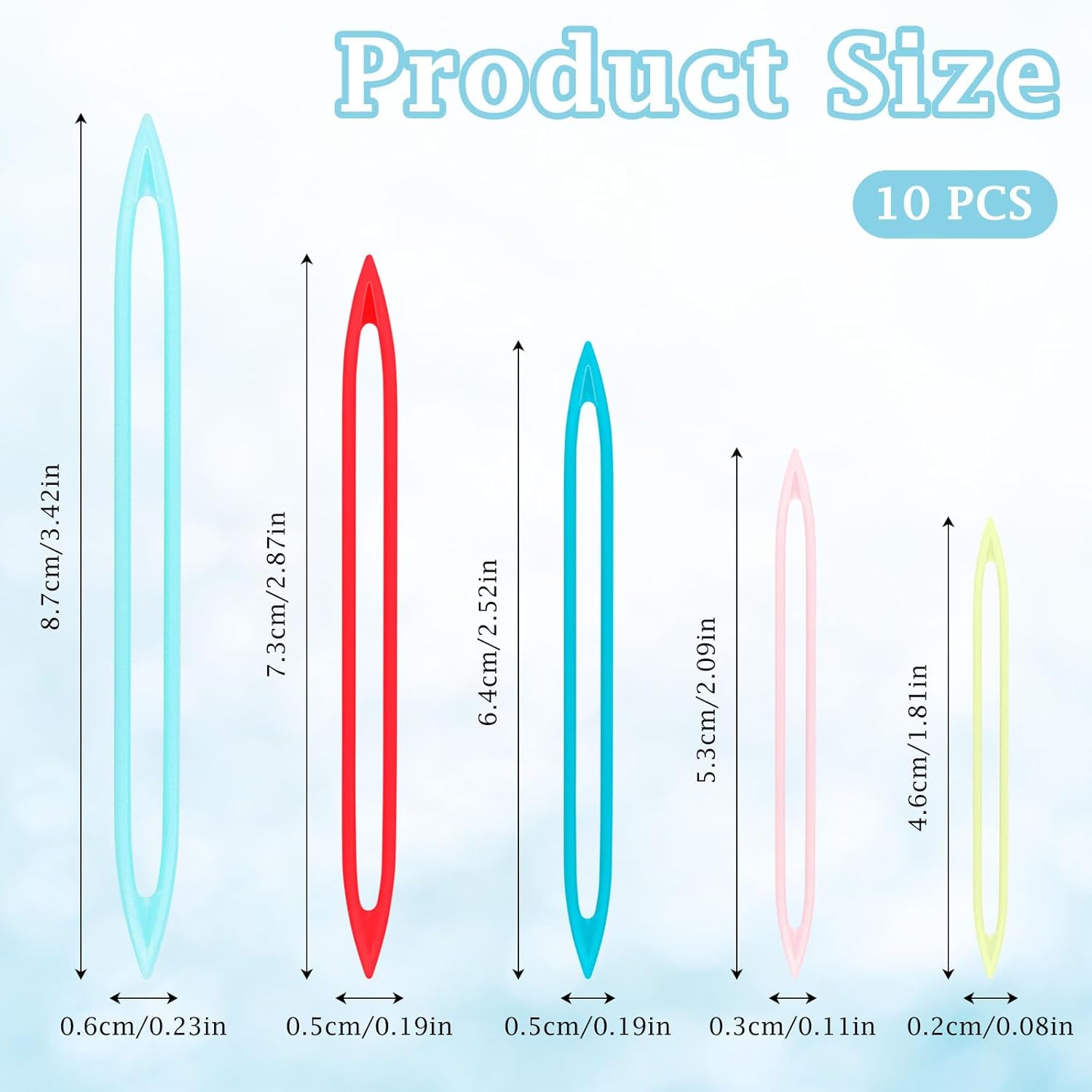 10 Pcs Large Eye Finishing Needles,Plastic Yarn Needles for Sewing Weaving in Ends Tapestry/Darning/Crochet Needle for Thick Bulky Yarn Sewing Knitting Weaving Supplies Accessories Random Color