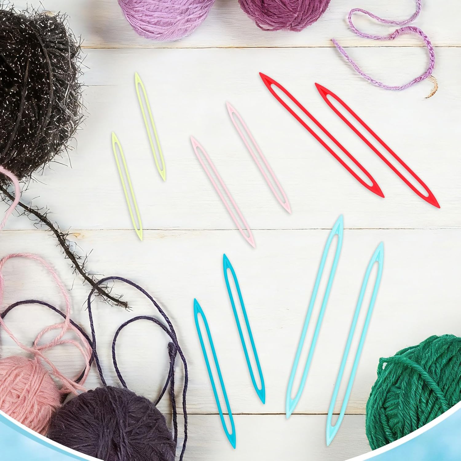 10 Pcs Large Eye Finishing Needles,Plastic Yarn Needles for Sewing Weaving in Ends Tapestry/Darning/Crochet Needle for Thick Bulky Yarn Sewing Knitting Weaving Supplies Accessories Random Color