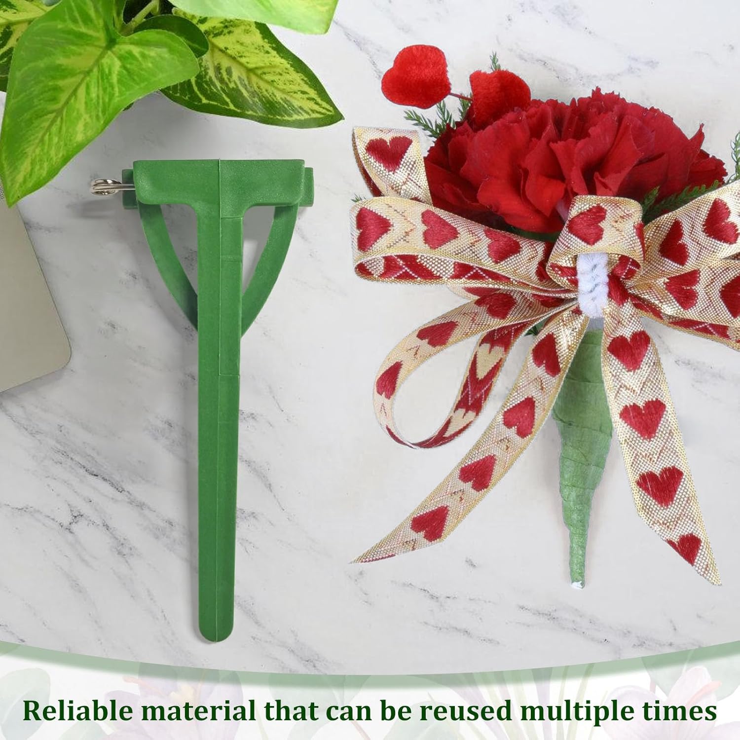 20Pcs Boutonniere Pins,Plastic Corsage Clips T-Shaped Floral Fasteners for Weddings,Proms & Events - Fabric-Safe Wedding Boutonniere Holders for Flowers,Birthday,Festivals Green