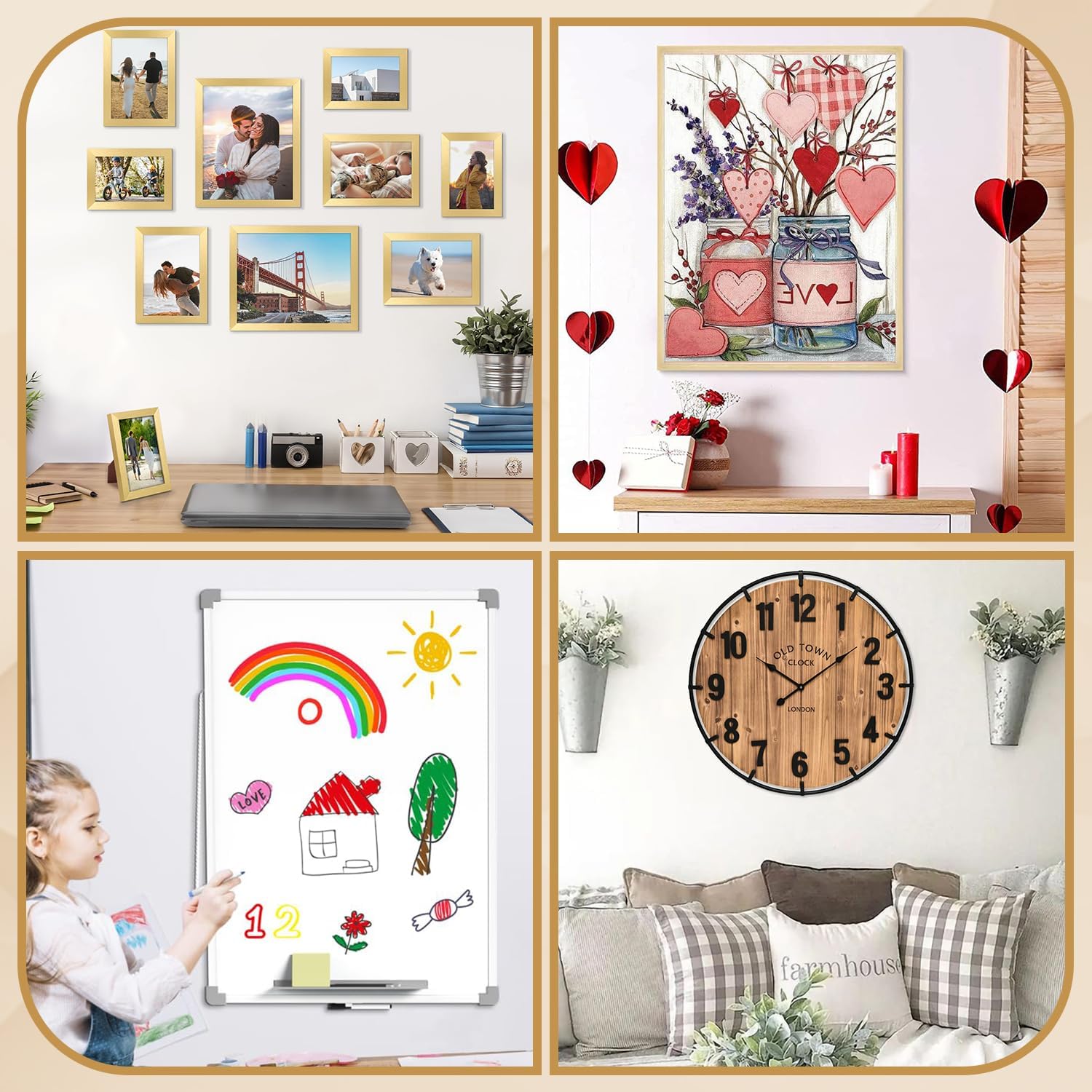 50 Sets Sawtooth Picture Hanger, Picture Frame Hangers with Screws for Photos Canvas Clock Wood Frame Hardware Metal Hook Hanging Artwork Home Decoration Black
