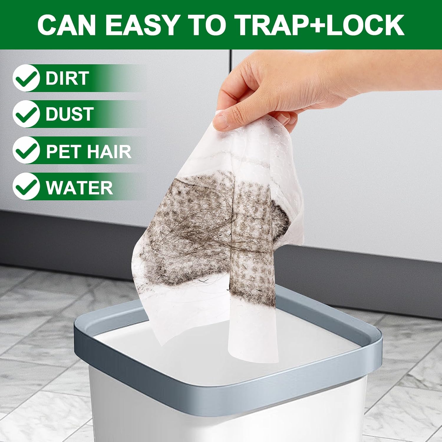 Dry Sweeping Cloths for Swiffer Sweeper Mop - 50 Count Disposable Dry Mop Refills Pad for Floor Mopping & Cleaning - Hardwood Floor Mop Cleaner Cloth Refill, Unscented Mop is not Included
