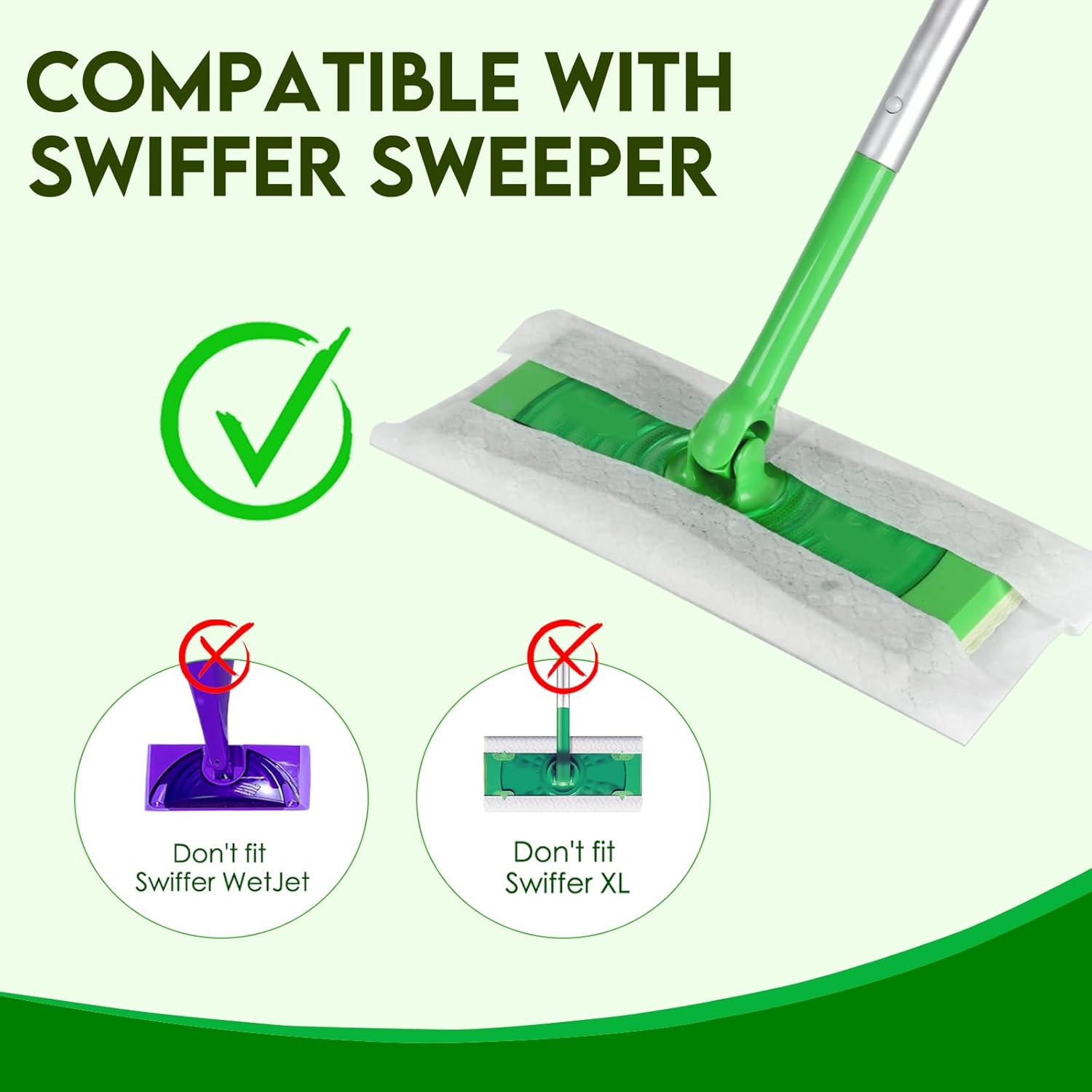 Dry Sweeping Cloths for Swiffer Sweeper Mop - 50 Count Disposable Dry Mop Refills Pad for Floor Mopping & Cleaning - Hardwood Floor Mop Cleaner Cloth Refill, Unscented Mop is not Included
