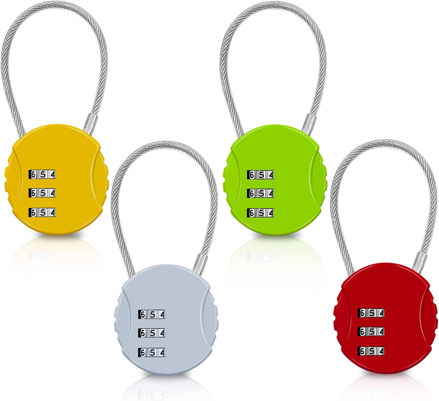 4 Pack Combination Padlock 3 Digit Luggage Lock Suitcase Lock, Outdoor Combination Lock Waterproof Small Lock for School, Gym Locker, Travel Bag Multicolor