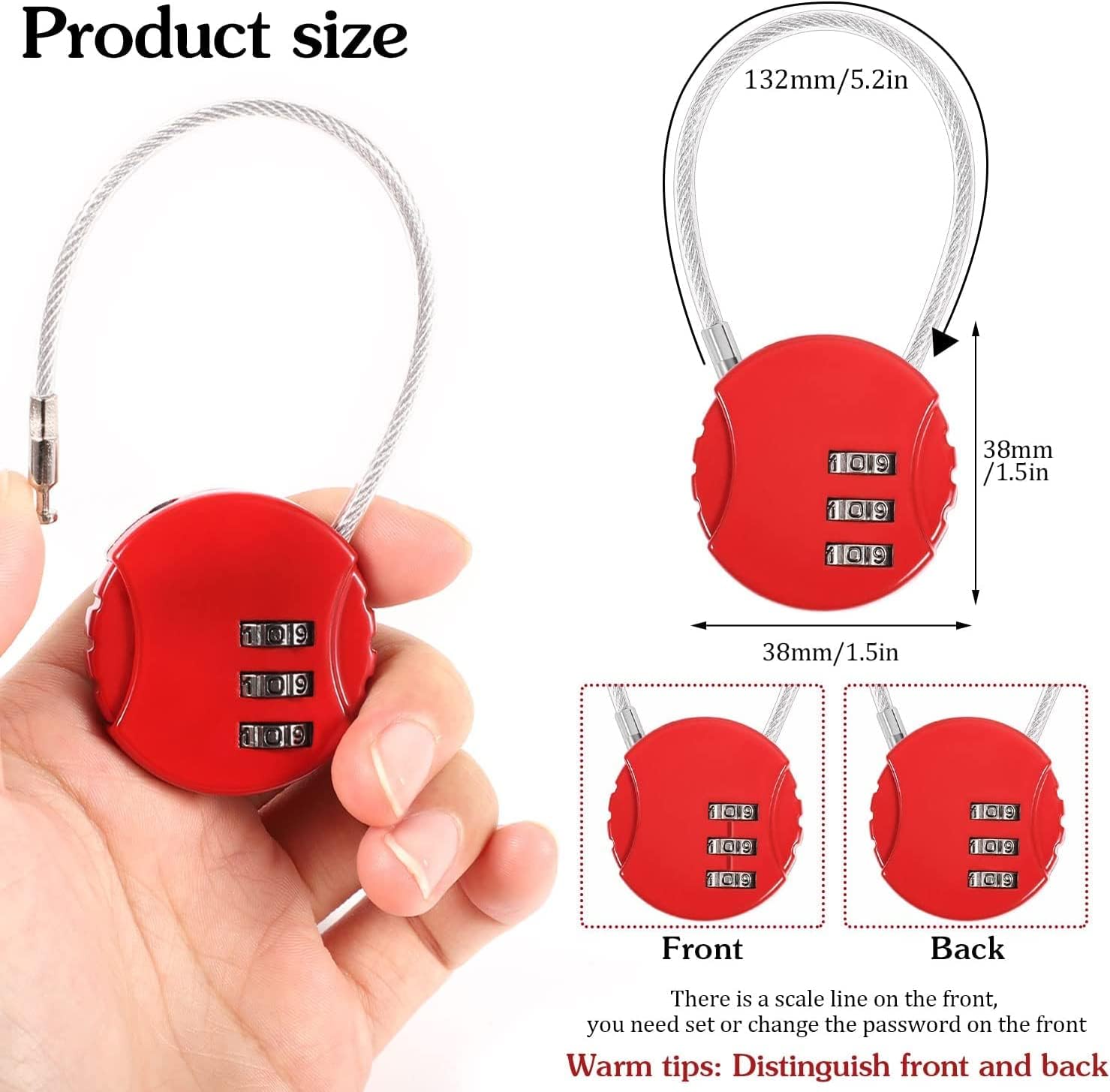 4 Pack Combination Padlock 3 Digit Luggage Lock Suitcase Lock, Outdoor Combination Lock Waterproof Small Lock for School, Gym Locker, Travel Bag Multicolor